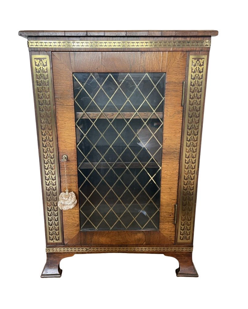 Wood and Brass Storage Cabinet - antique (1 of 9)