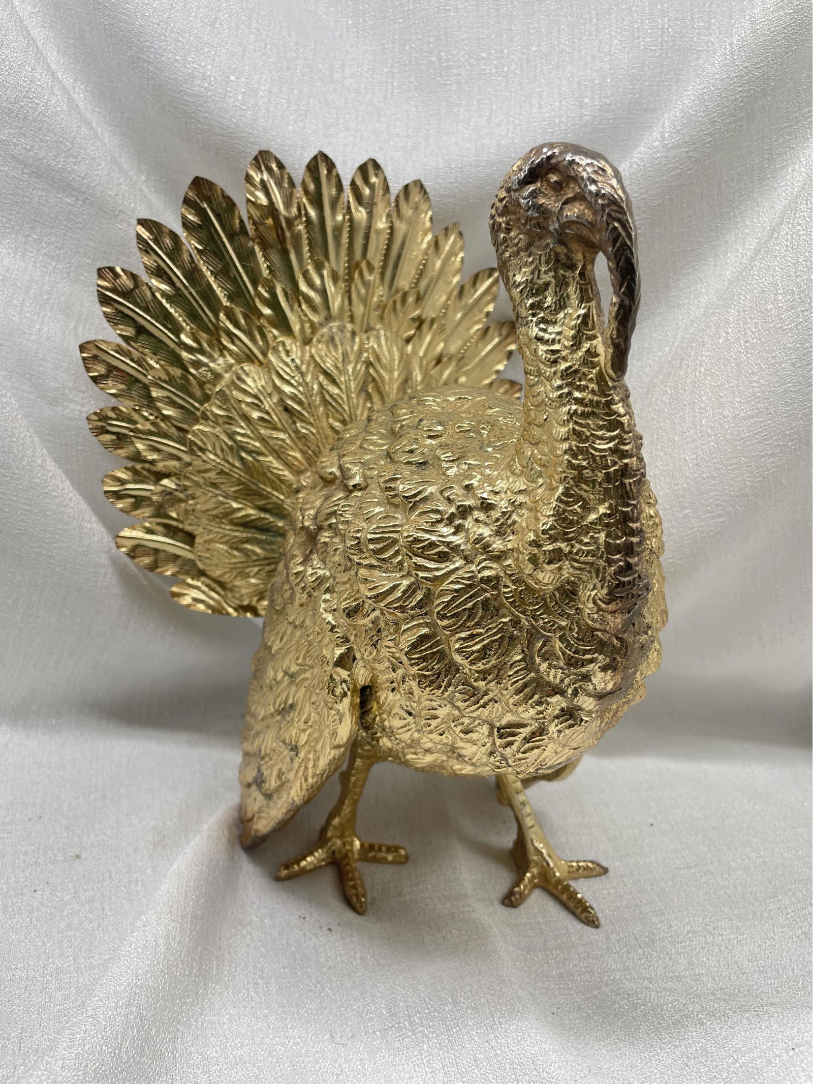 Vintage Gold Plated Turkey Bird Statue, Made In  Italy (1 of 5)