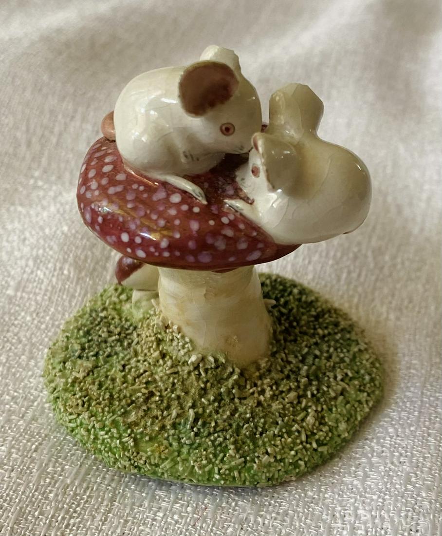 An Original Basil Matthews Figurine, Two Mice On A Mushroom (1 of 2)