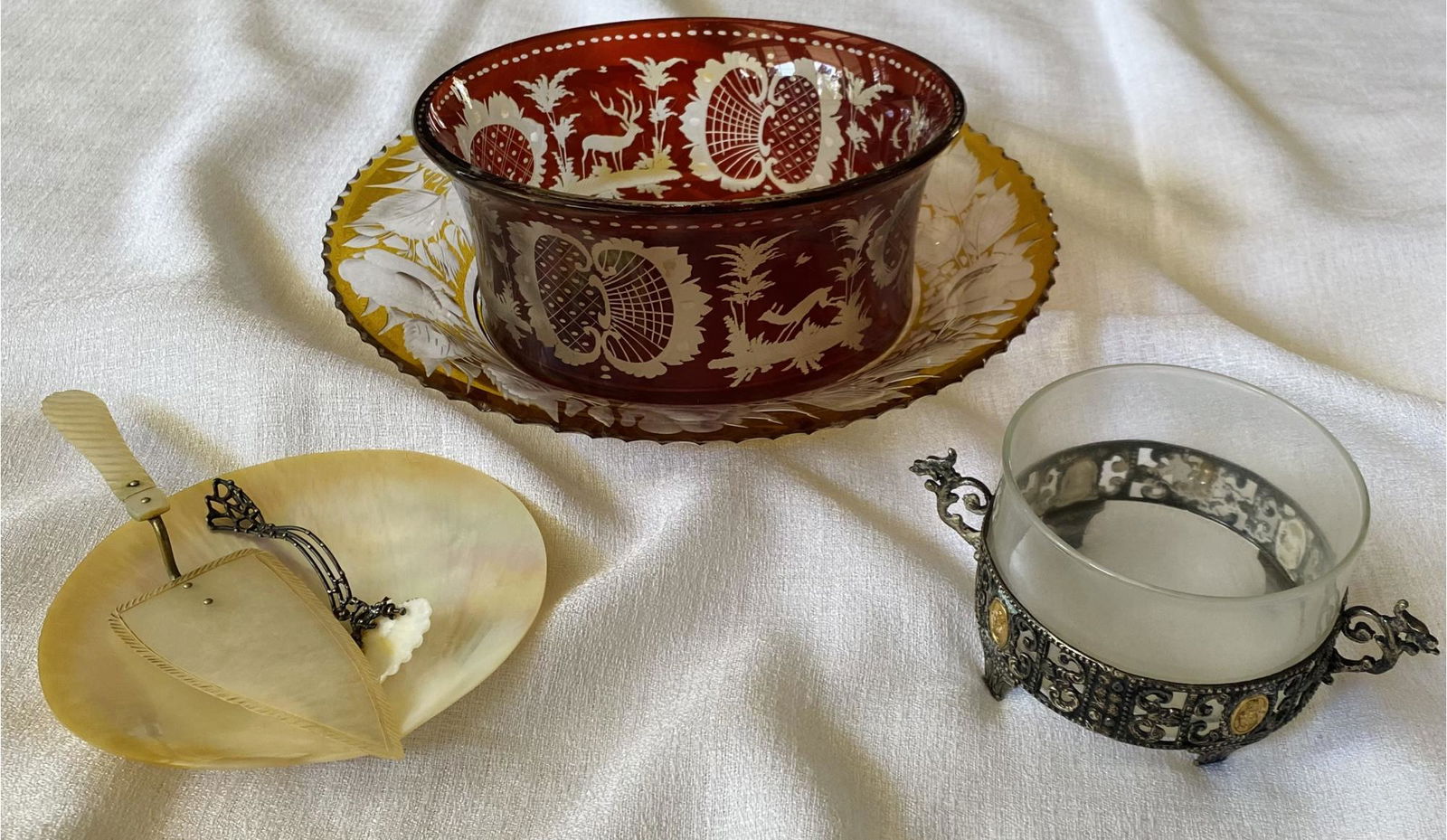 Unique Kitchen Essentials, Including Red And Yellow Colored Glass And Seashell Serving Spoon (1 of 1)