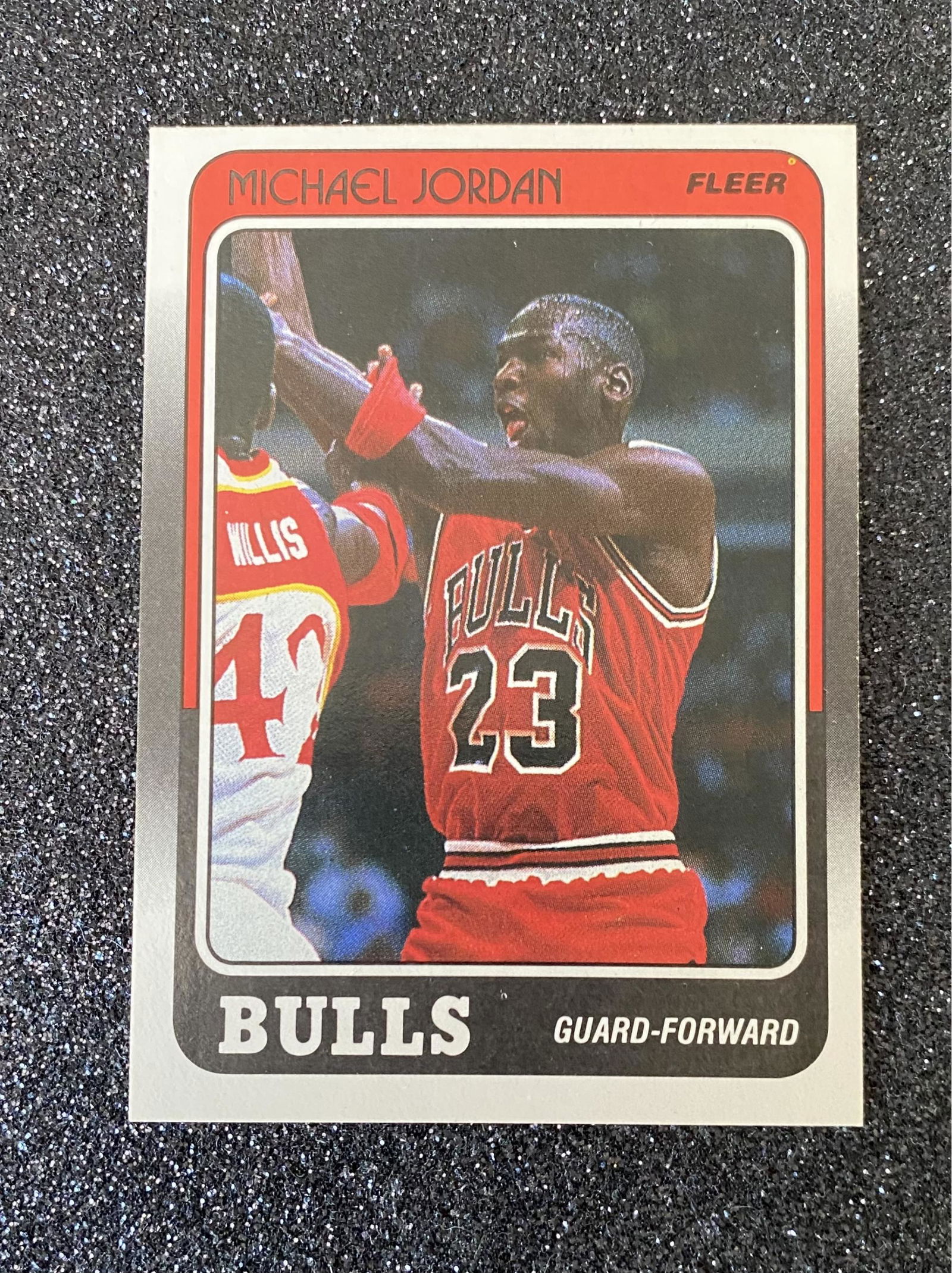1988 Michael Jordan, Chicago Bulls, FLEER Basketball Trading Card No. 17 Of 132: 1988 Michael Jordan, Chicago Bulls, FLEER Basketball Trading Card No. 17 Of 132