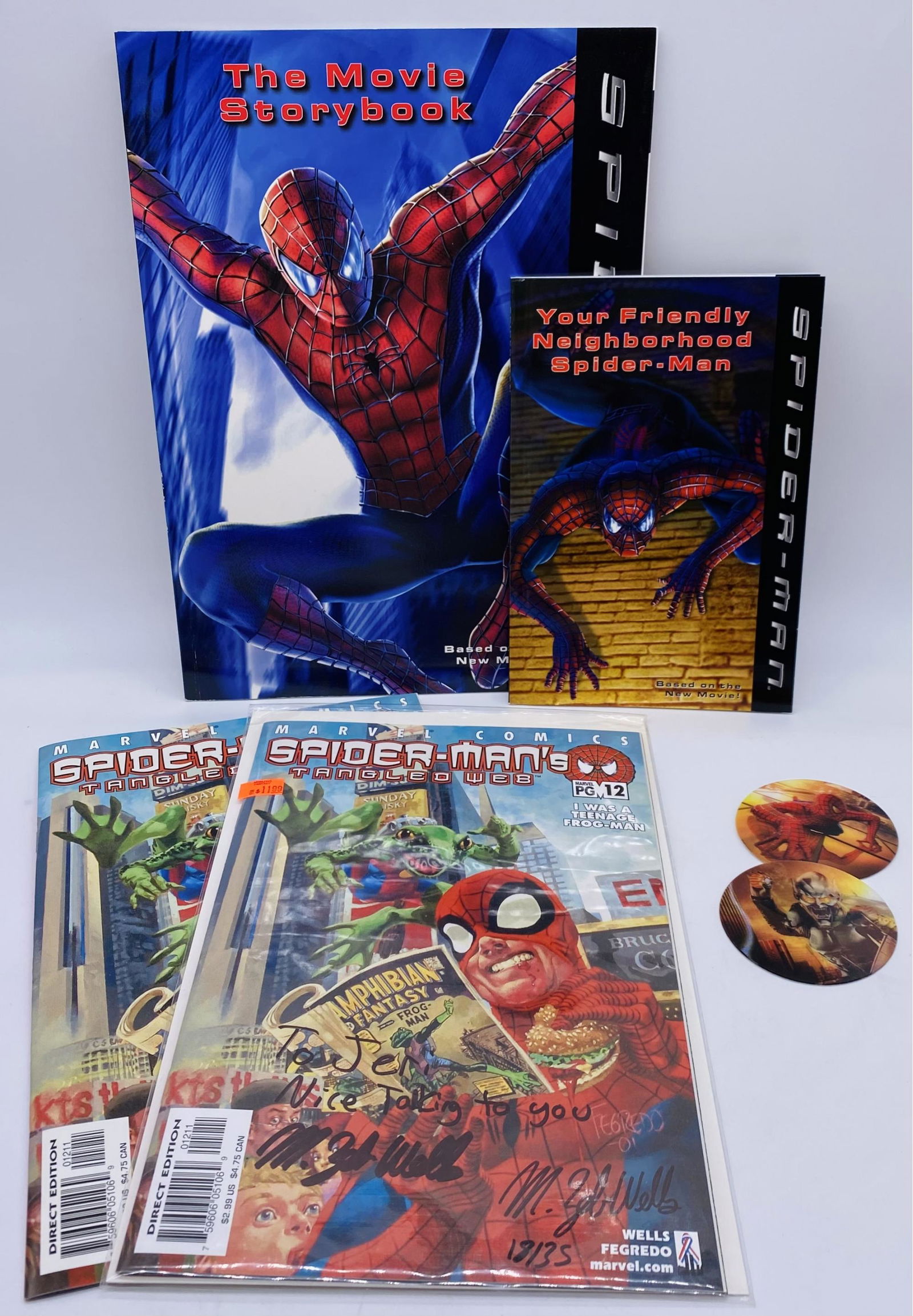 Spider-Man Collectibles, Including Signed Zeb Wells Marvel Comic Book No.  18/35 (1 of 3)