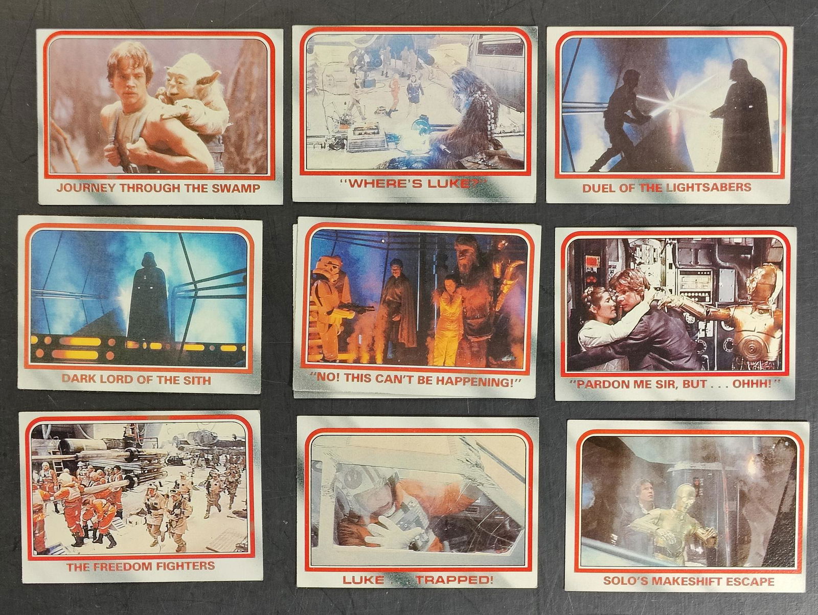 Assorted Collection Of Cardboard Cards Including Star Wars, Battle Star Galactica, And The Muppets: Picture cards from Star Wars The Empire Strikes Back and the Muppets movie. Other various cards included.