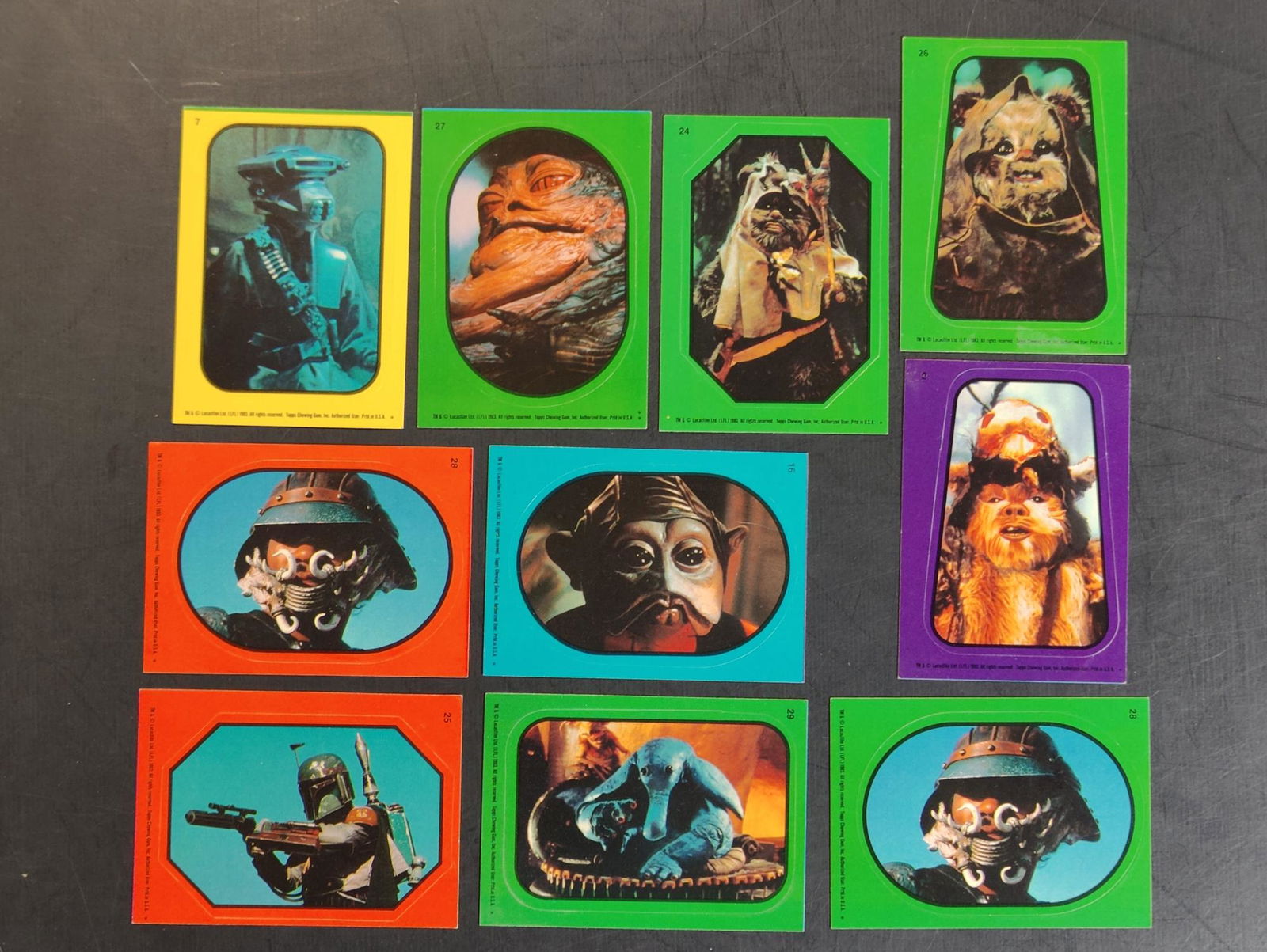 Star Wars Sticker Cards From 1983 Topps Series (1 of 2)