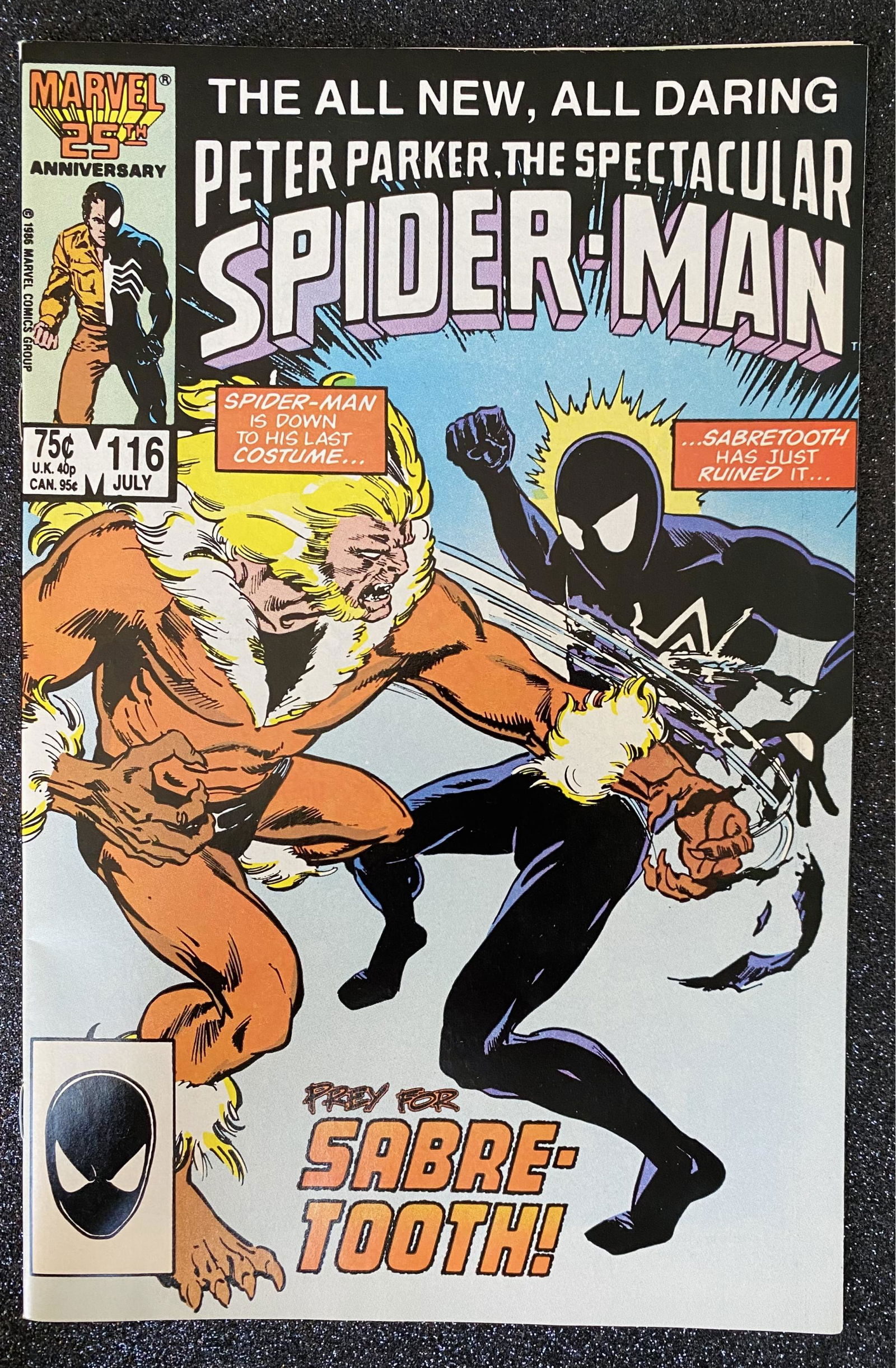 Marvel 25th Anniversary Comic: Peter Parker, The Spectacular Spiderman No. 116, July 1986 (1 of 1)