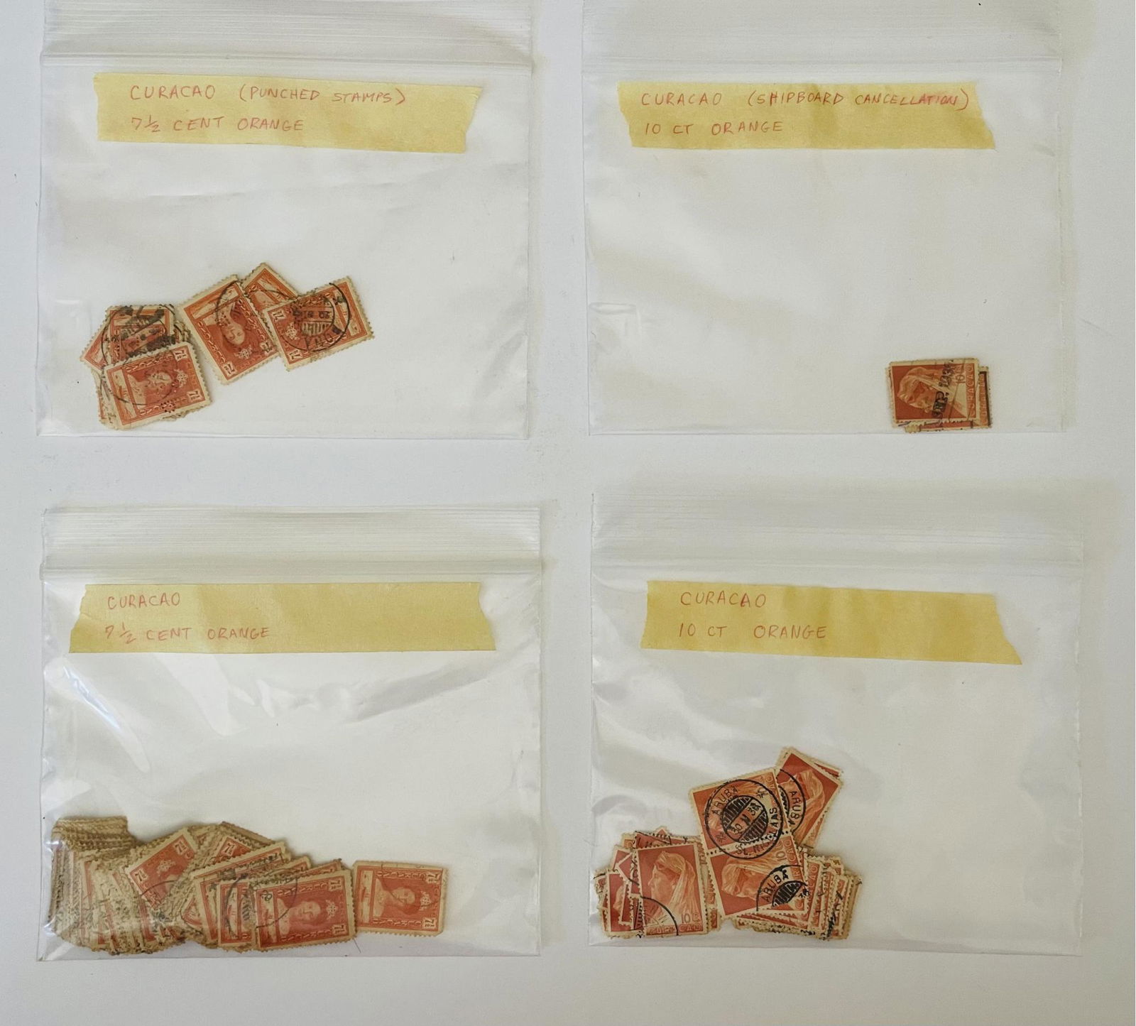 Curacao Collectible Stamps! 7 1/2 Cent And 10 Cent Orange Stamps. (1 of 7)