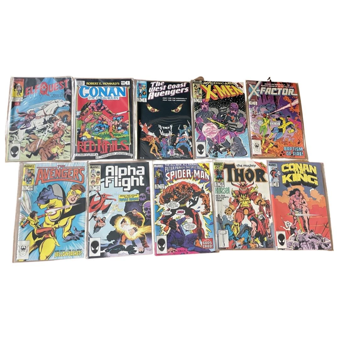 MARVEL Comic Books! Spiderman, The Mighty Thor, Conan The King, X-factor, Elf Quest, And More! (1 of 4)