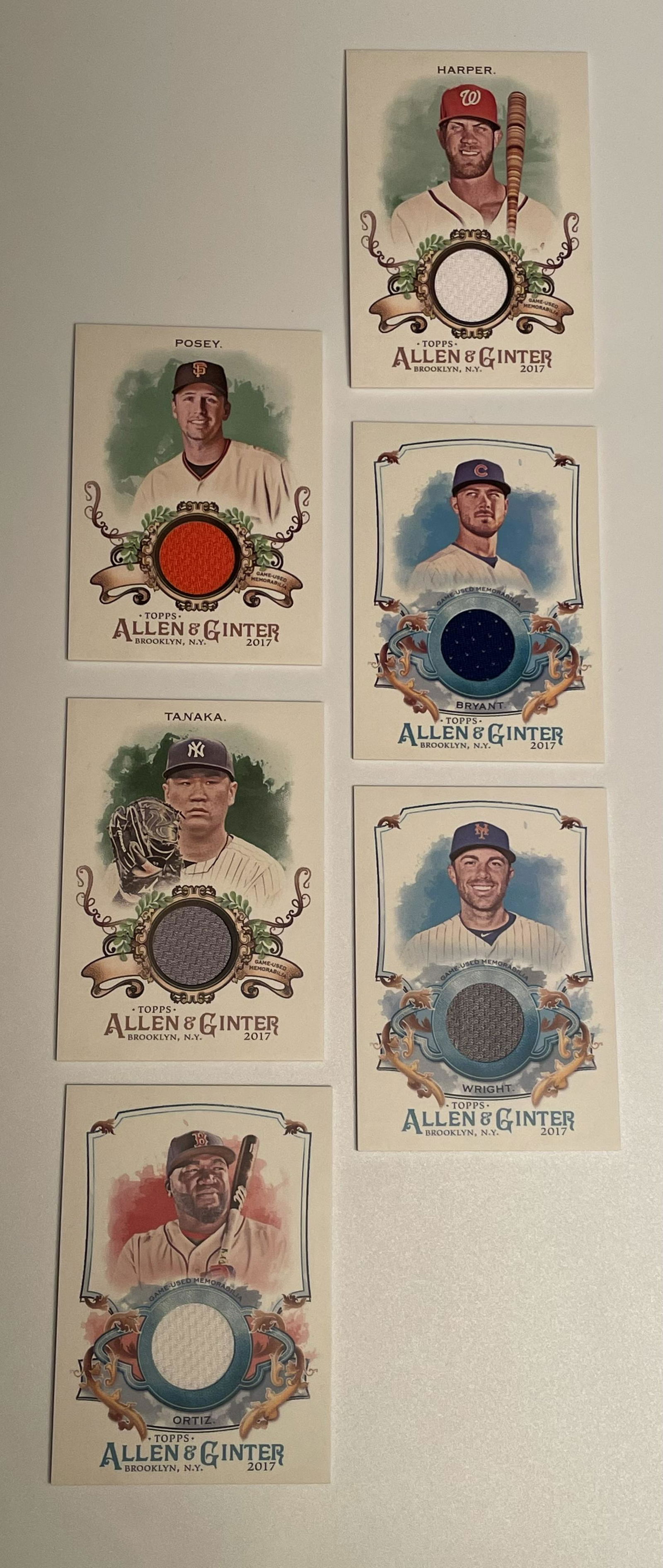 Kris Bryant, Mashiro Tanaka, David Wright, David Ortiz, Bryce Harper, Buster Posey Relic Cards! (1 of 1)