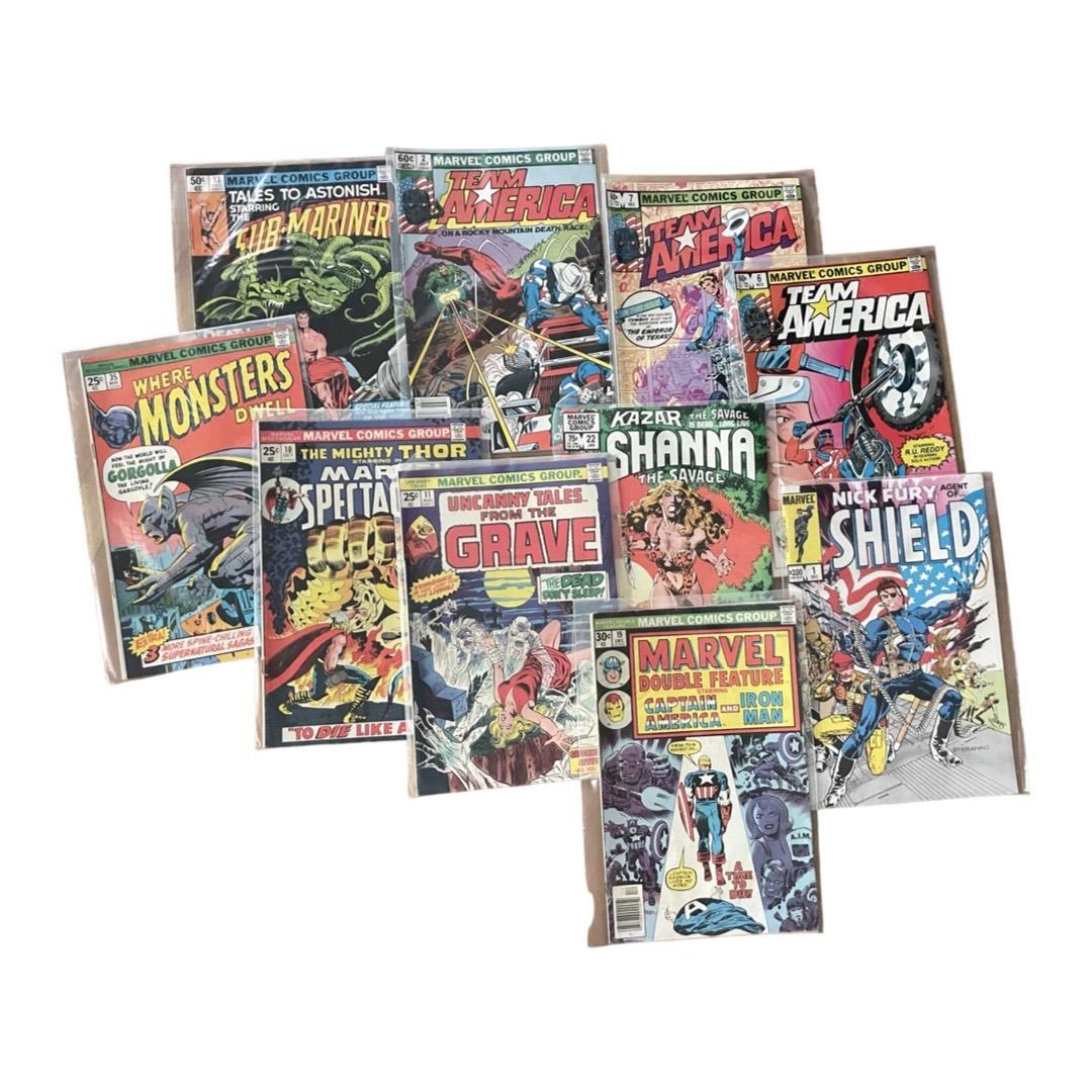 MARVEL COMIC BOOKS! 1980s. Team America, Where Monsters Dwell, The Mighty Thor, Double Feature And (1 of 4)