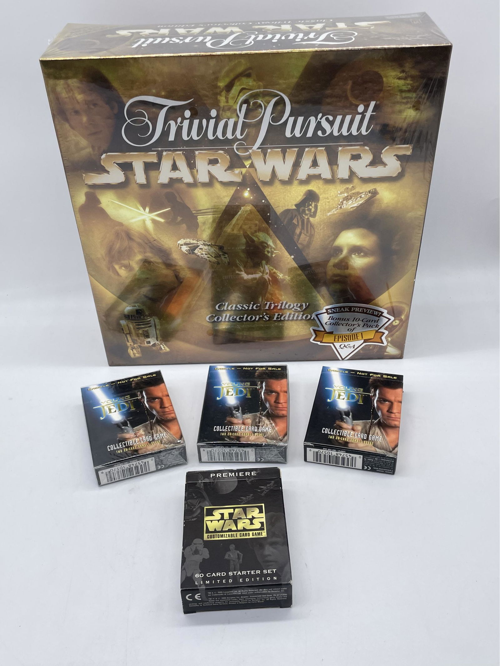 Star Wars! Unopened Trivia Pursuit, Young Jedi Collectible Card Games And Limited Edition Card (1 of 4)