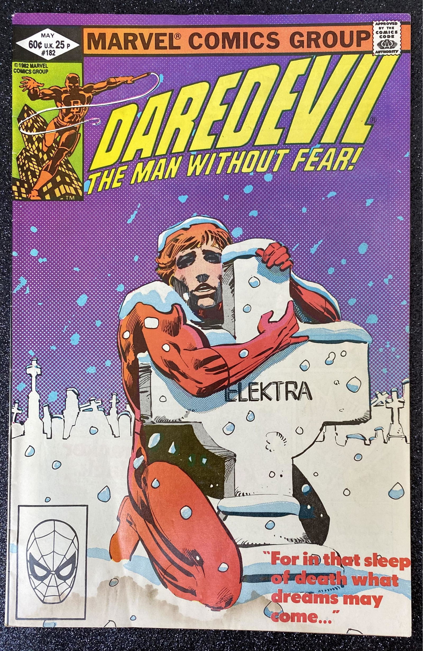 Marvel Comic: Daredevil The Man Without Fear No. 182, May 1982 (1 of 1)
