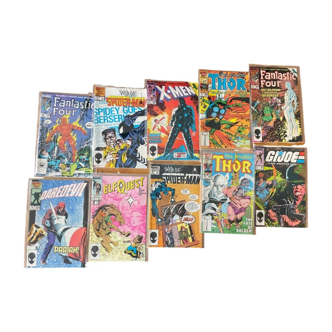 LOTS Of Marvel Comic Books! Fantastic Four, The Mighty Thor, Elfquest, Spiderman And X-men (1 of 6)