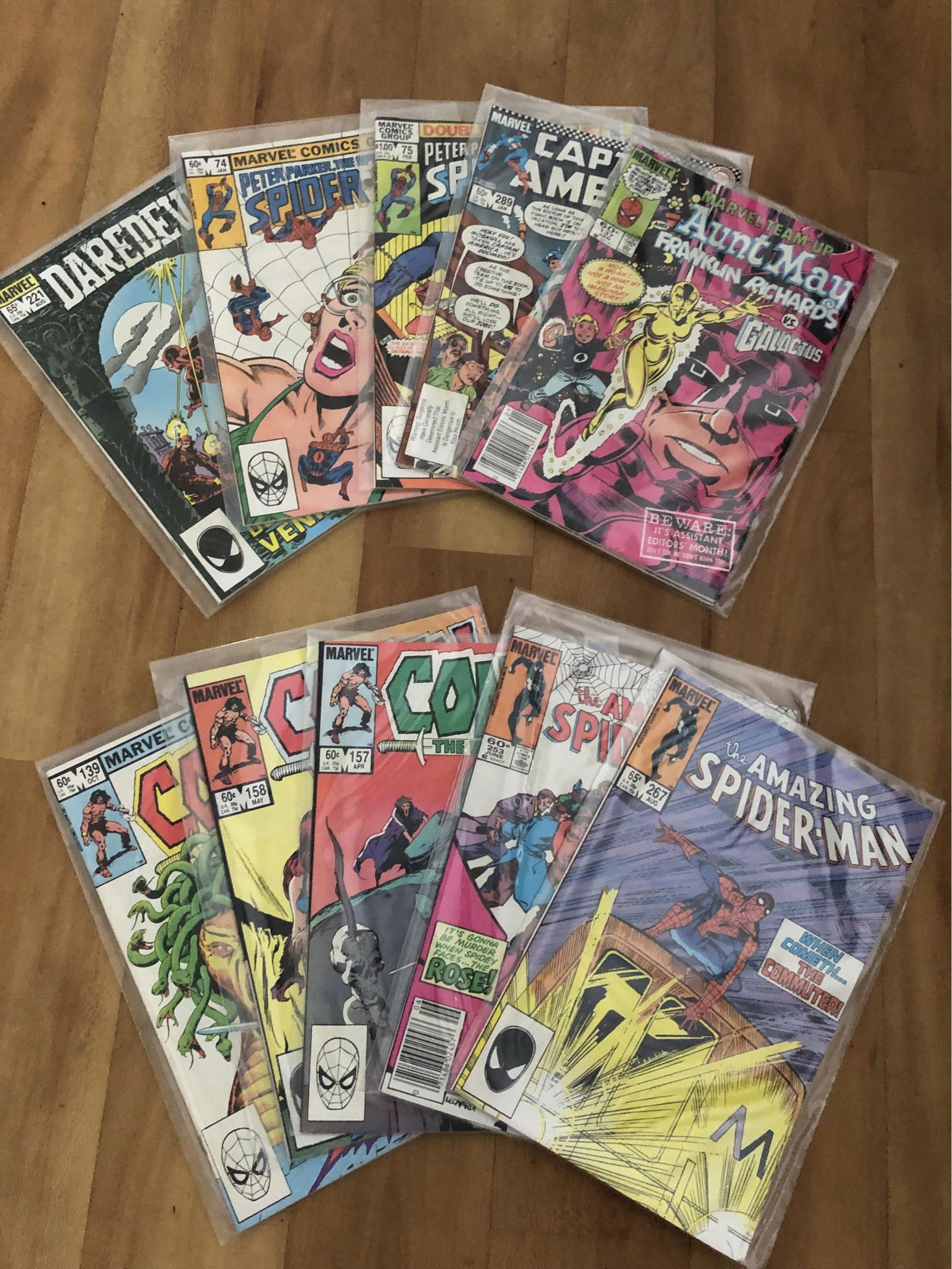 Vintage Marvel Comic Collection, Captain America, Conan, Aunt May 1980s In Plastic Covers (10) (1 of 5)