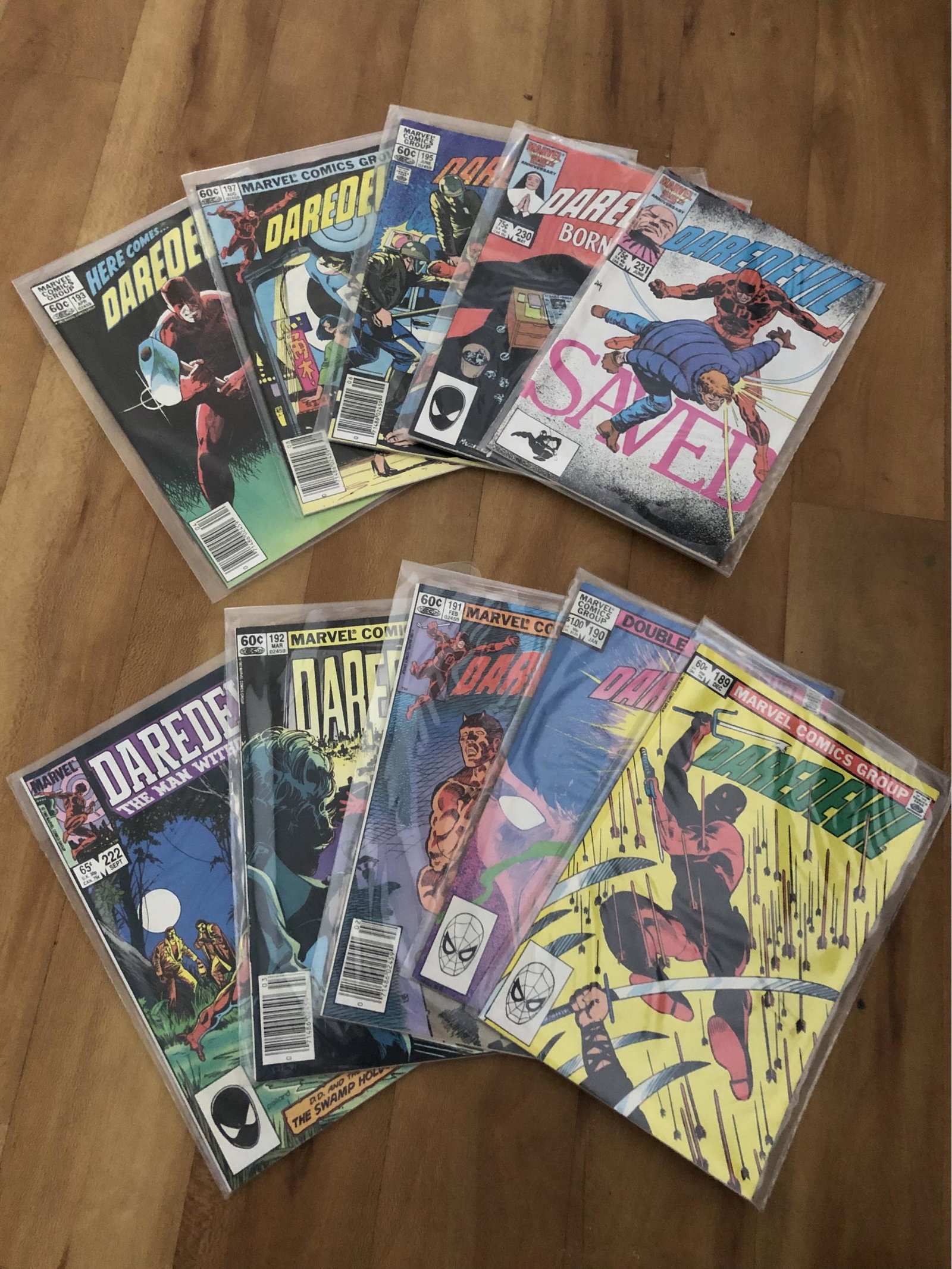 Vintage Marvel Comic Collection, Daredevil, 1980s, In Plastic Covers (10) (1 of 5)