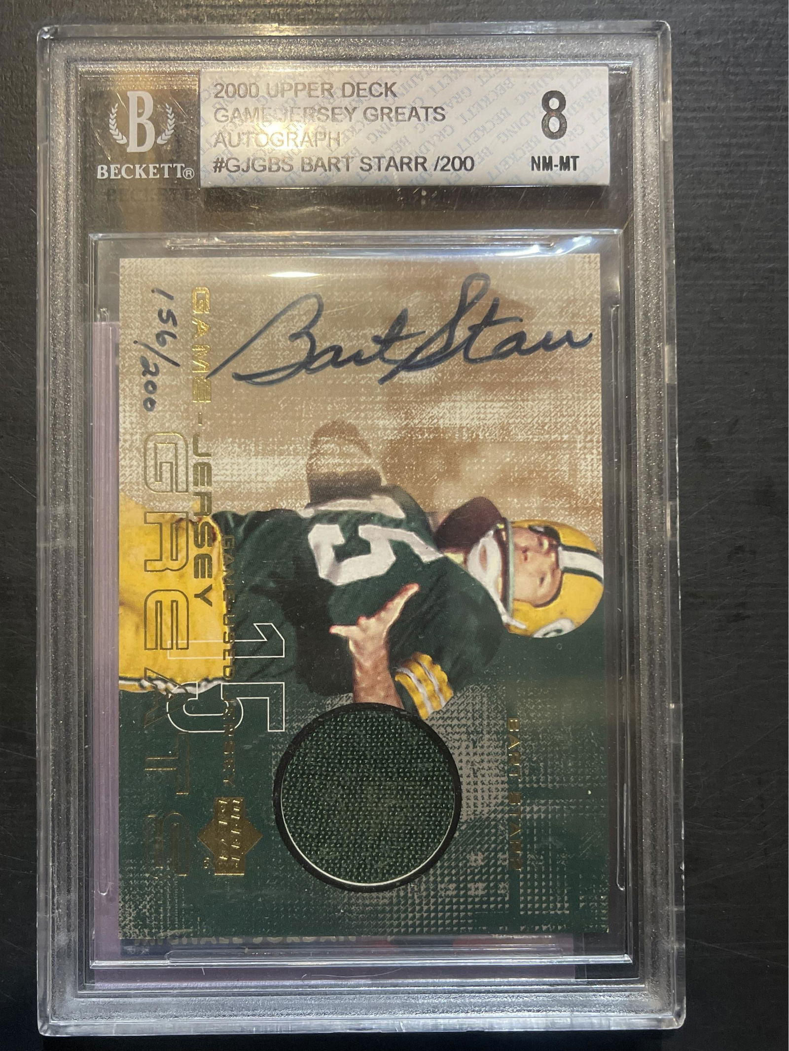 Bart Starr Worn Game Jersey Autographed Sports Trading Card (1 of 1)