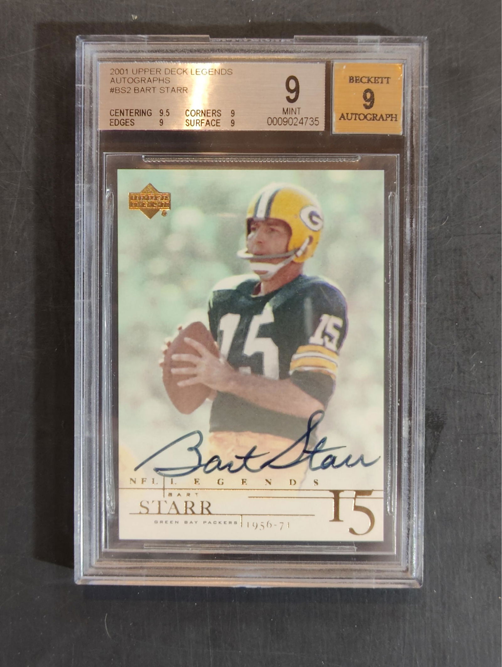 Bart Starr Autograph Card Mint 9 Graded By Beckett (1 of 1)