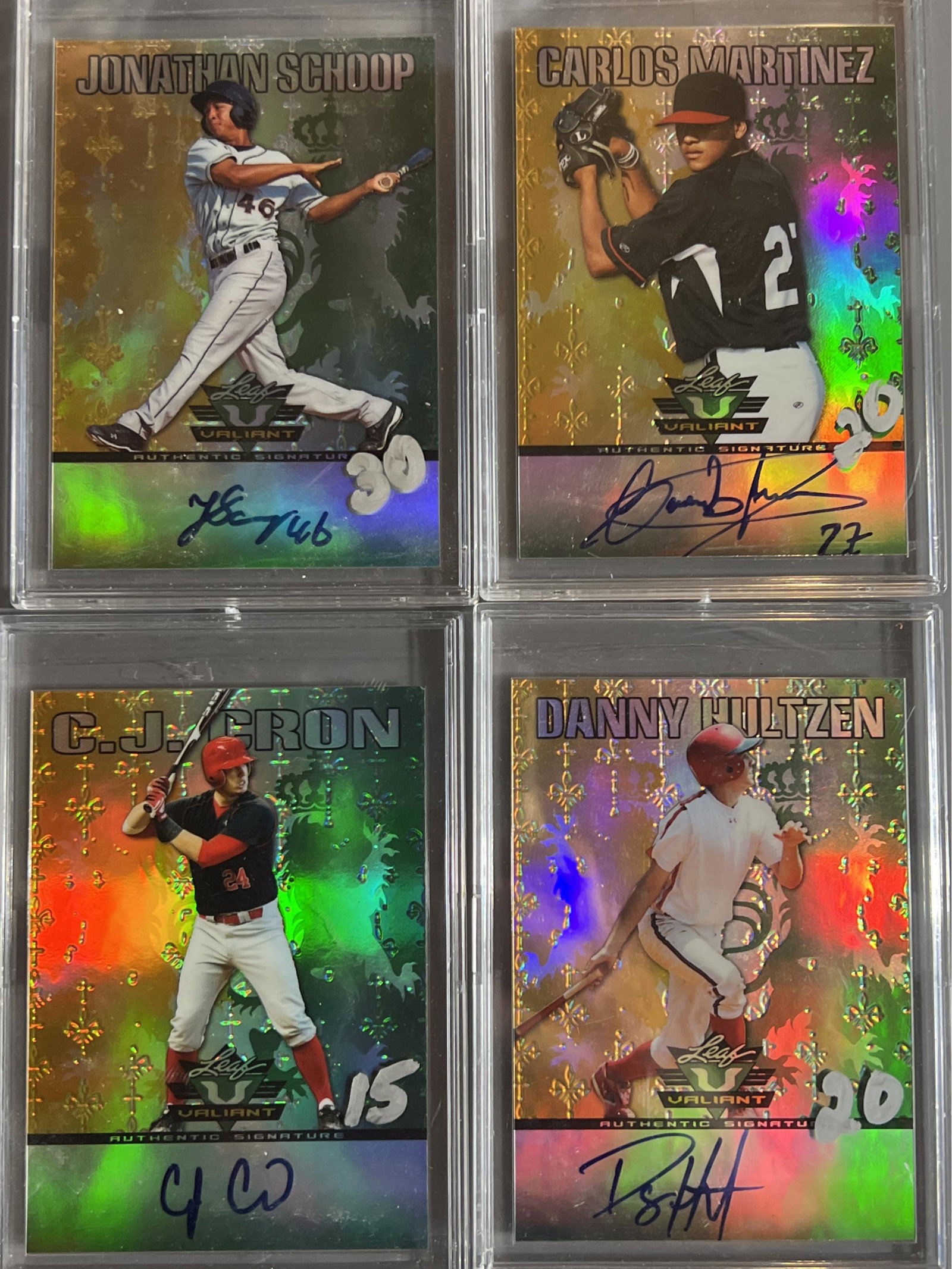 4 Autographs-CJ Cron, Danny Hultzen, Jonathon Schoop, Carlos Martinez, 2011: 4 Autographs-CJ Cron, Danny Hultzen, Jonathon Schoop, Carlos Martinez, 2011