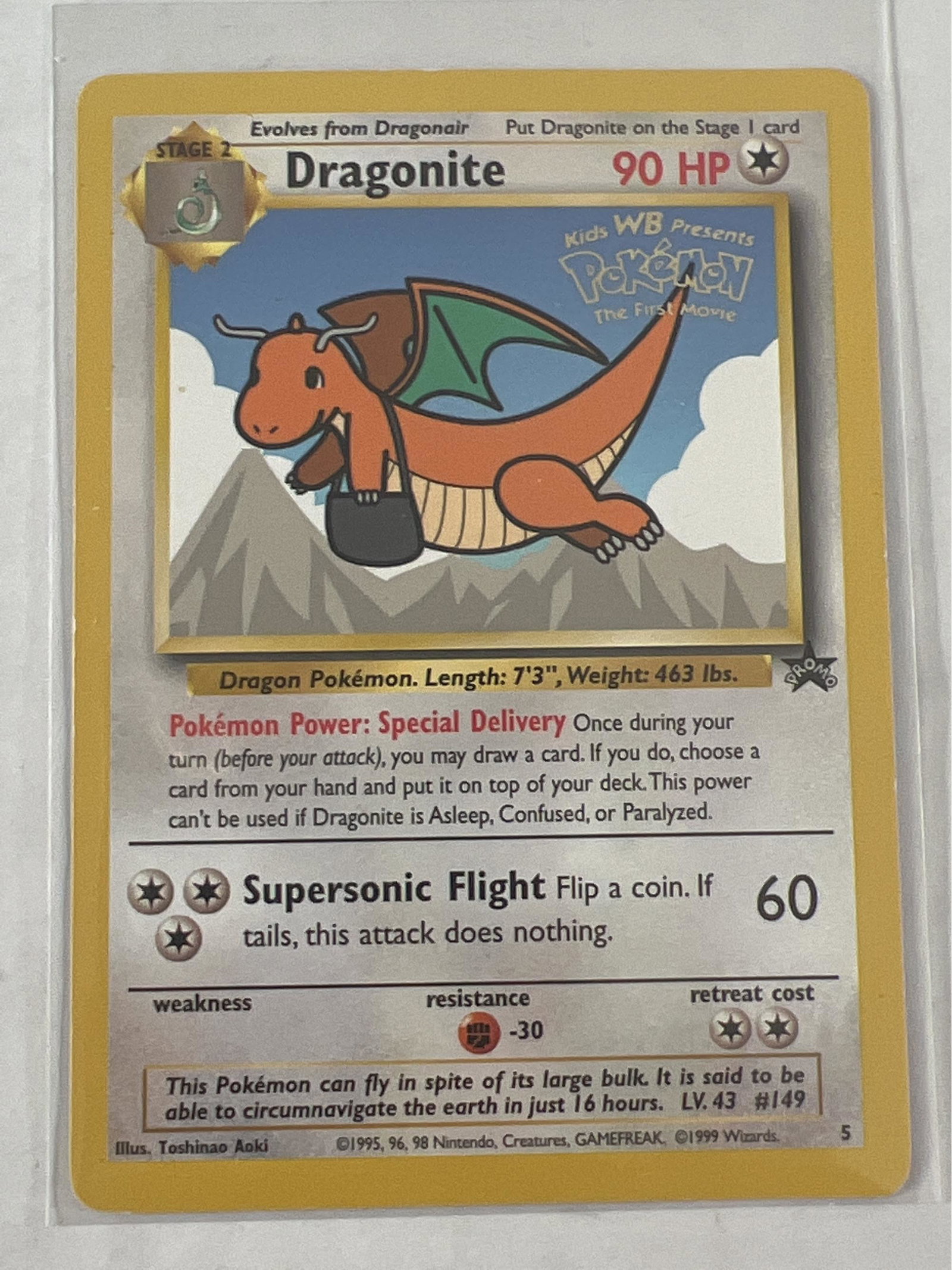 Pokmon Dragonite- Kids WB Presents,1999 Promo Card: EstateInventoryServices.comPokémon