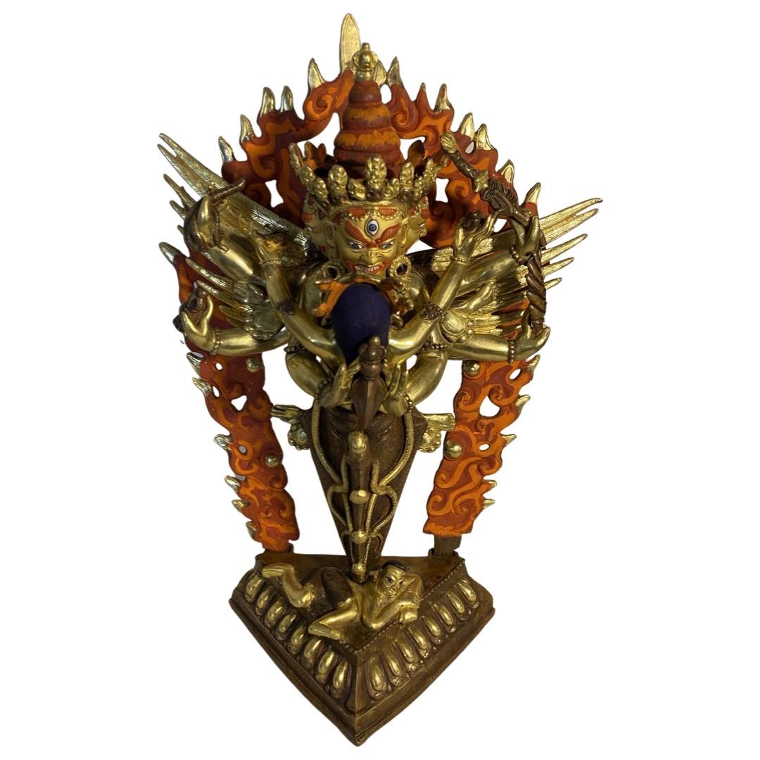 Vajrakilaya Hand-Painted Metal Buddhist Statue (1 of 3)