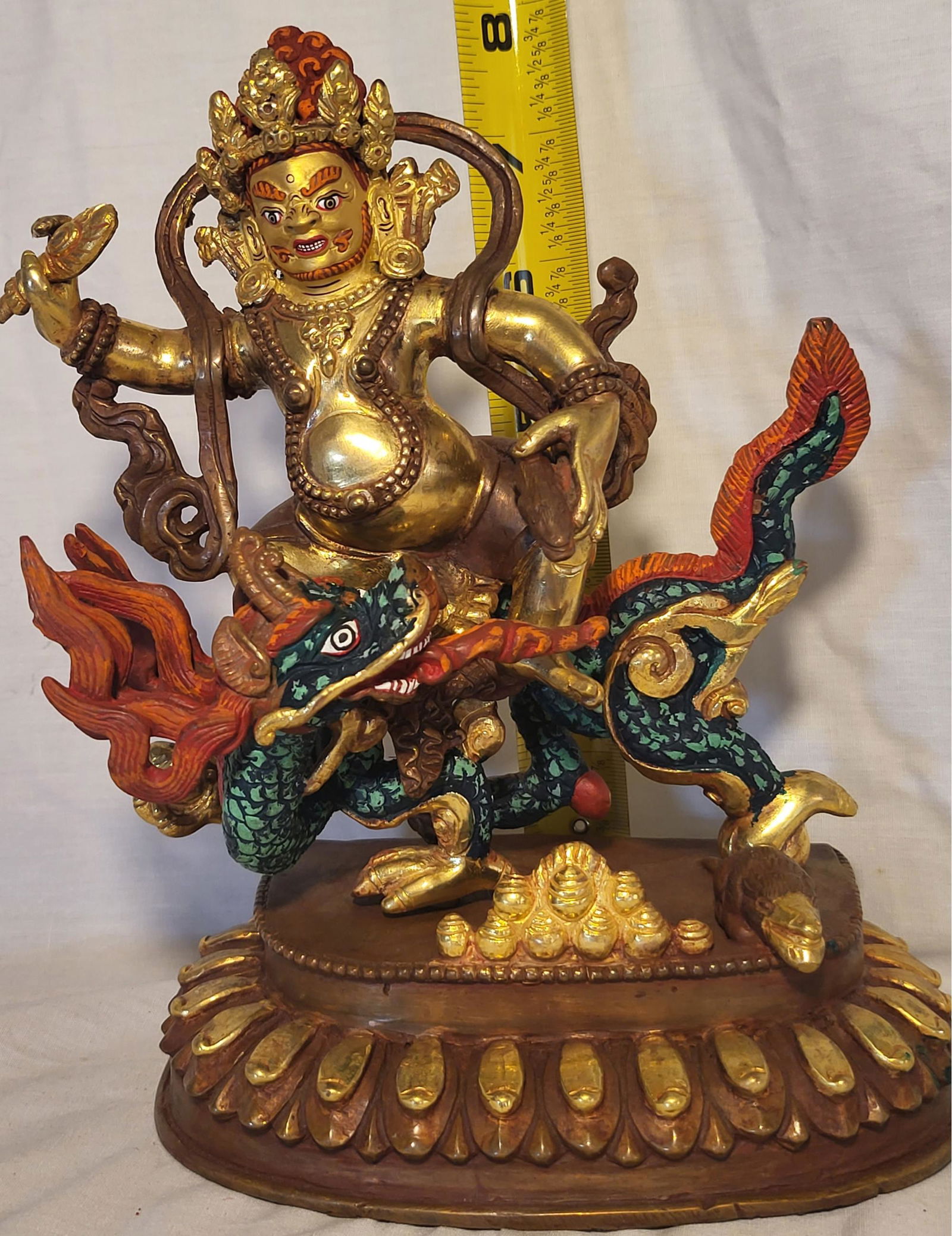Dzambhala Buddhist Statue: Dzambhala (also known as Jambala) has his own practice and mantra to help eliminate poverty and create financial stability. Because in this world, there are all kinds of wrathful and negative emotions