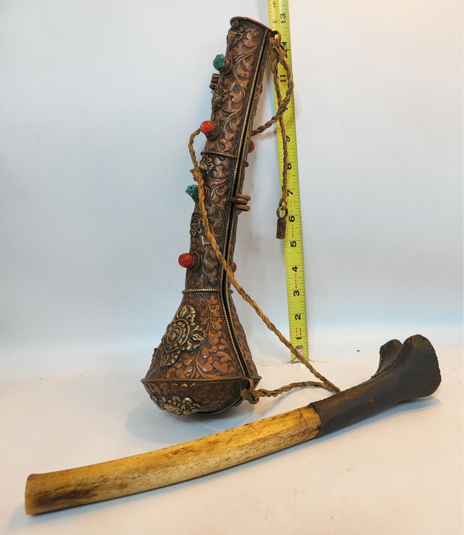 Tibetan Buddhist Chod Kangling Trumpet With Copper Case (1 of 2)