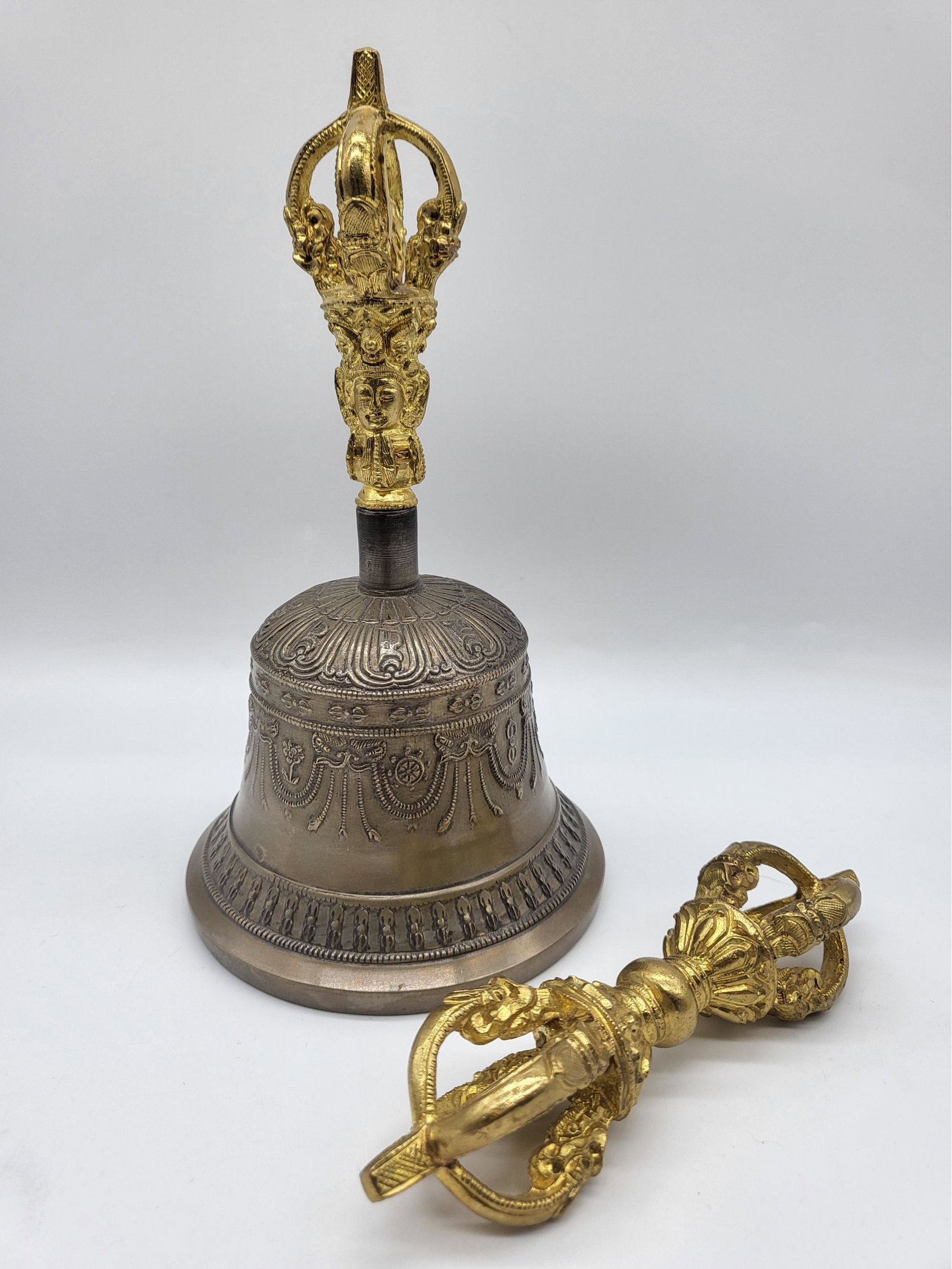 Tibetan Brass Bell And Dorje Used For Meditation To Clear The Mind And Create Focus  7 H (1 of 4)