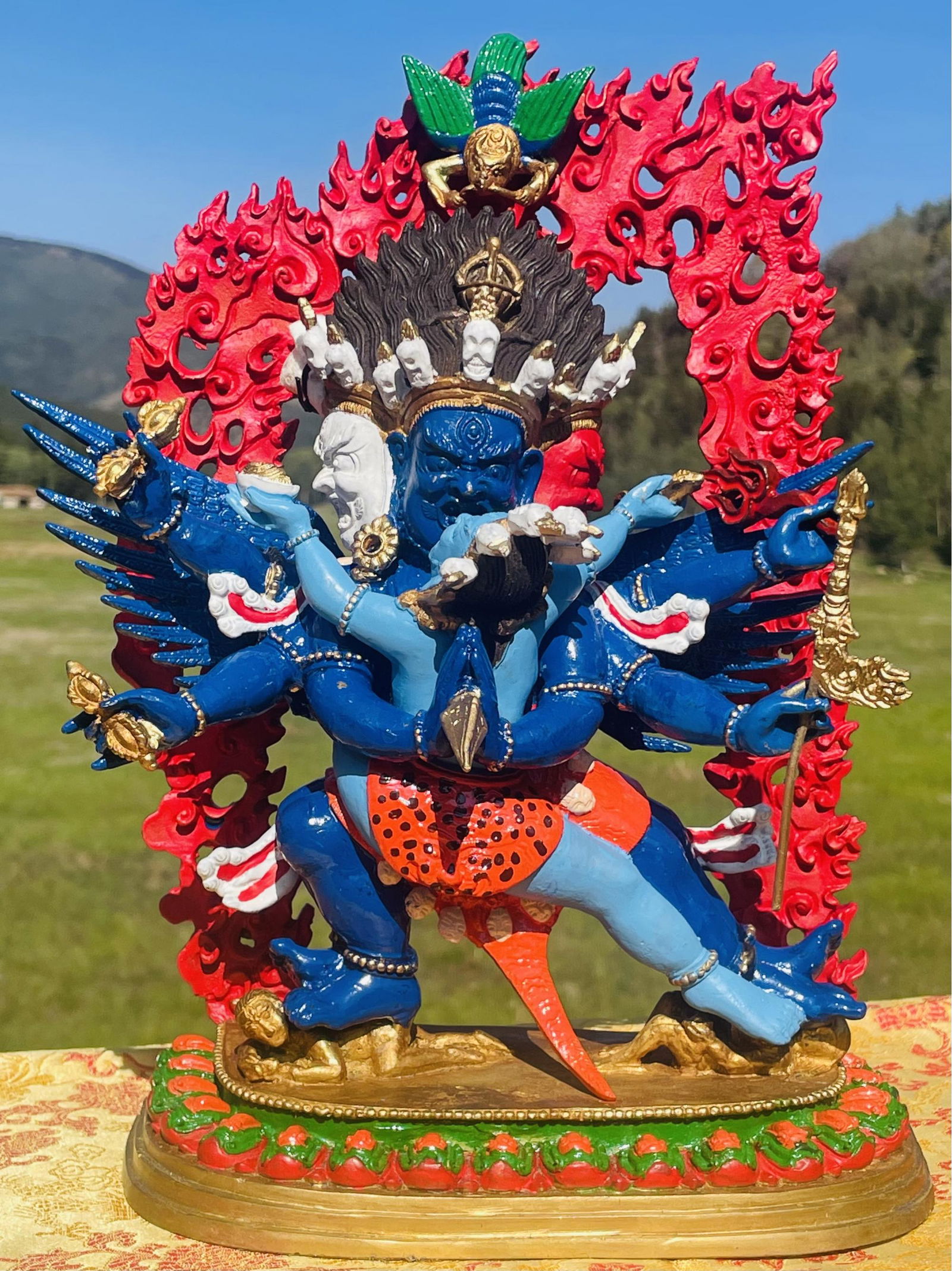 Tibet Vajrakila Protector Yab-yum Dorje Phurba Buddha Bronze Statue - 12 inches (1 of 4)