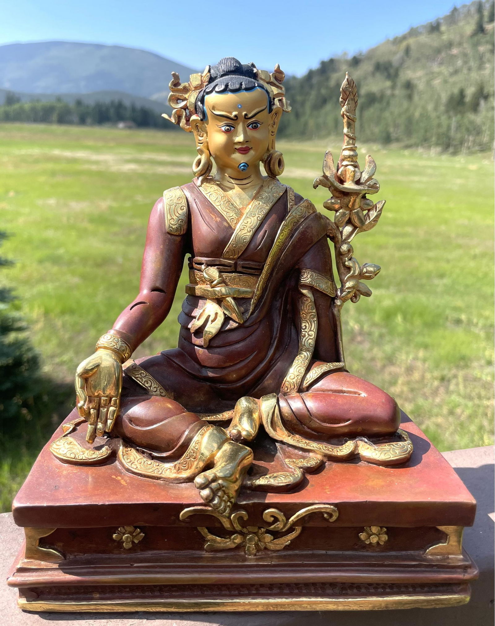 Tibetan Buddhist Jigme Lingpa Statue - 8 inches (1 of 5)