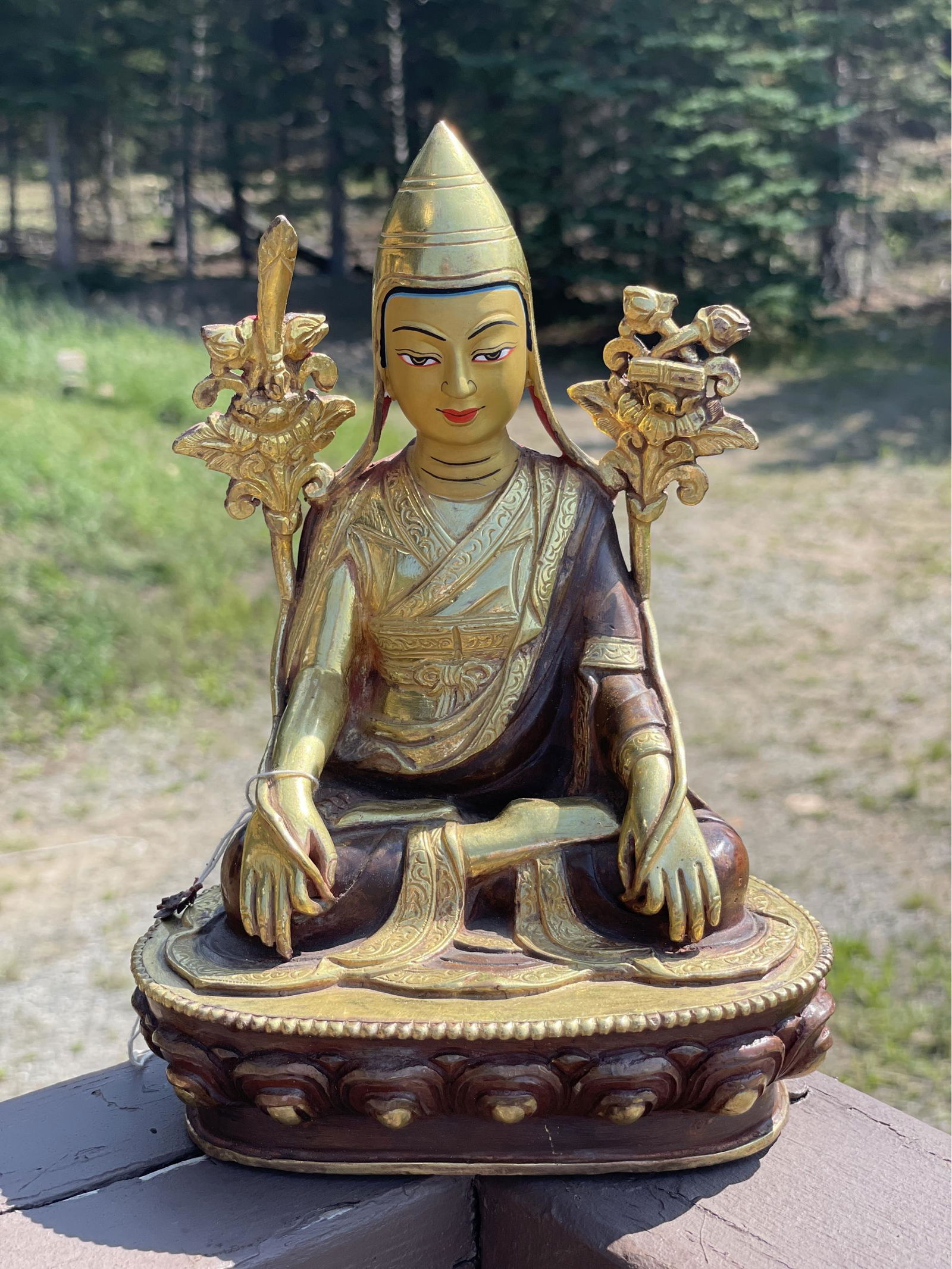 Bronze Longchenpa Tibetan Buddhist Statue 8 inches (1 of 5)