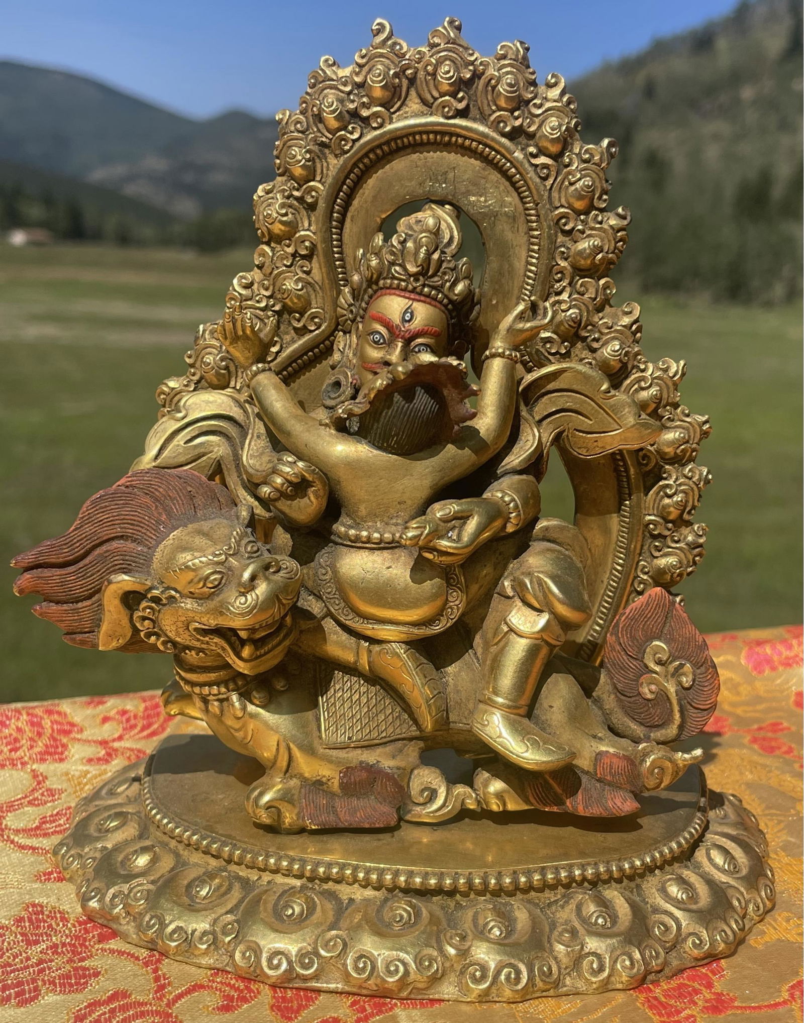 Dzambhala With Consort Tibetan Buddhist Statue - 6 inches (1 of 5)
