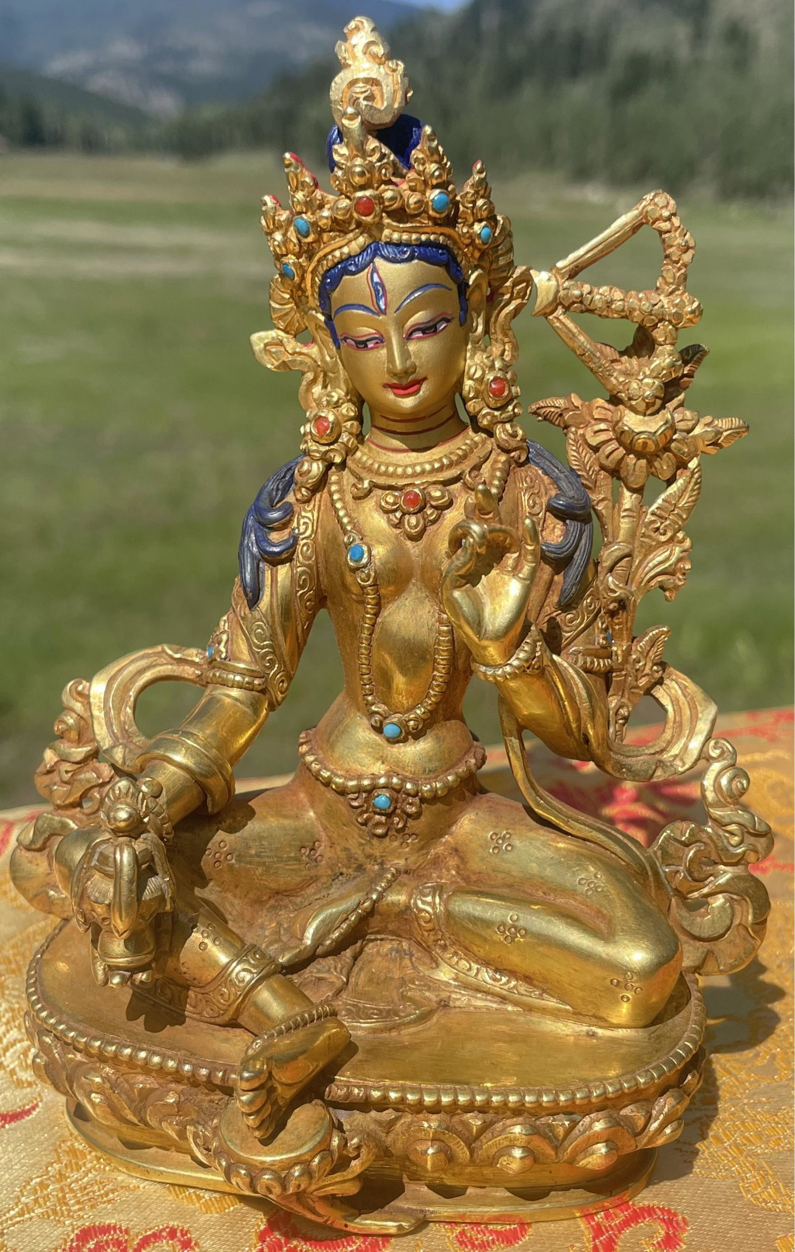 Red Goddess Tara Practice Bronze Statue, 5 H (1 of 4)