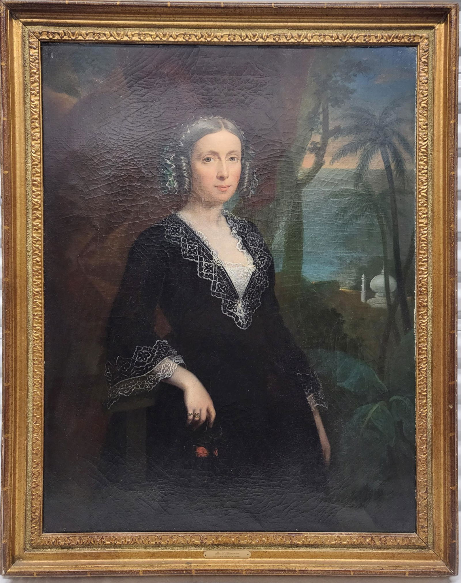 Original Artwork, Artist George Frederick Clarke, Portrait Of Mrs. T Alexander. Oil On Canvas, (1 of 4)