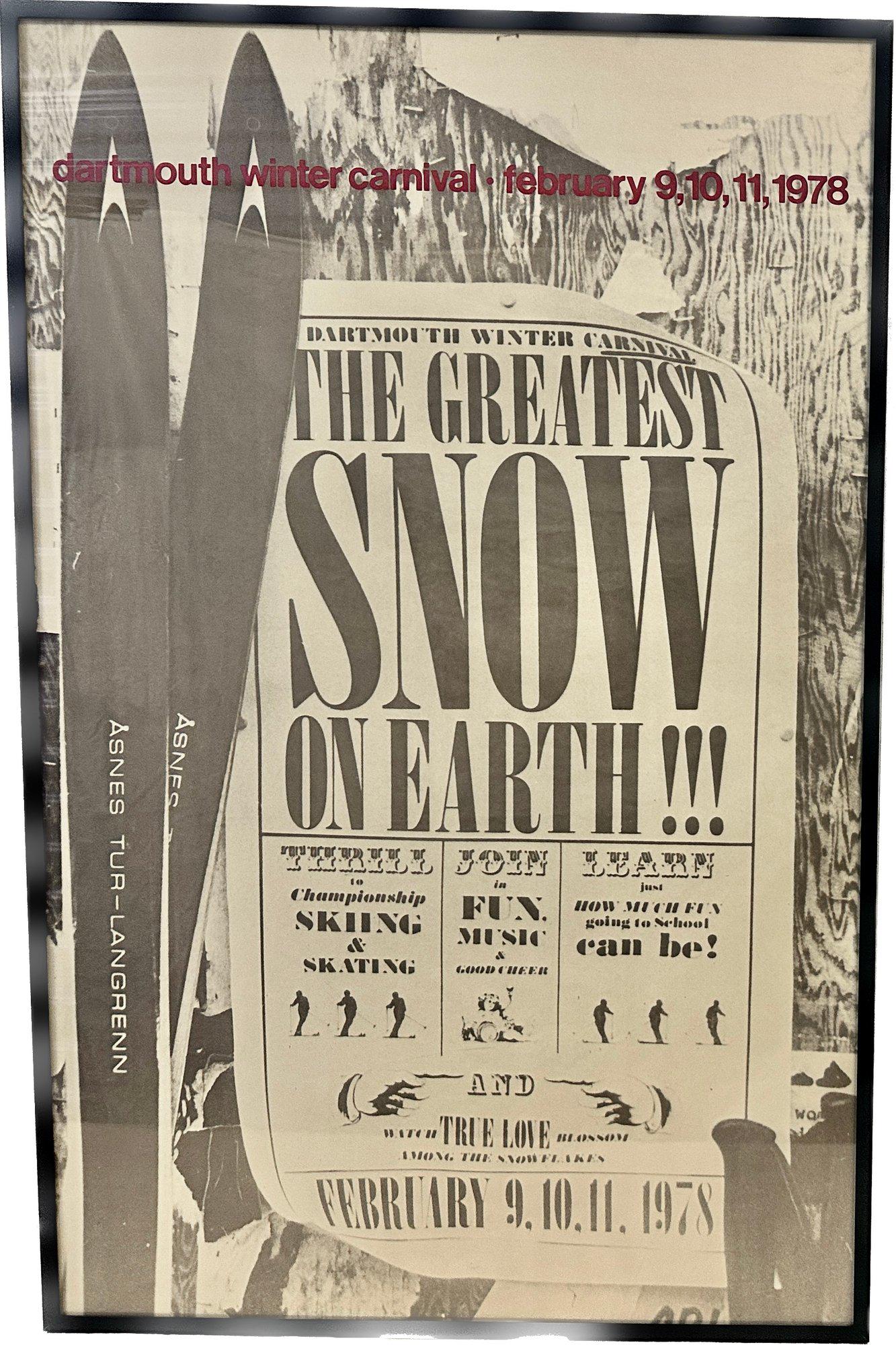 Dartmouth Winter Carnival February 1978 Poster, Framed, 22x34 (1 of 3)