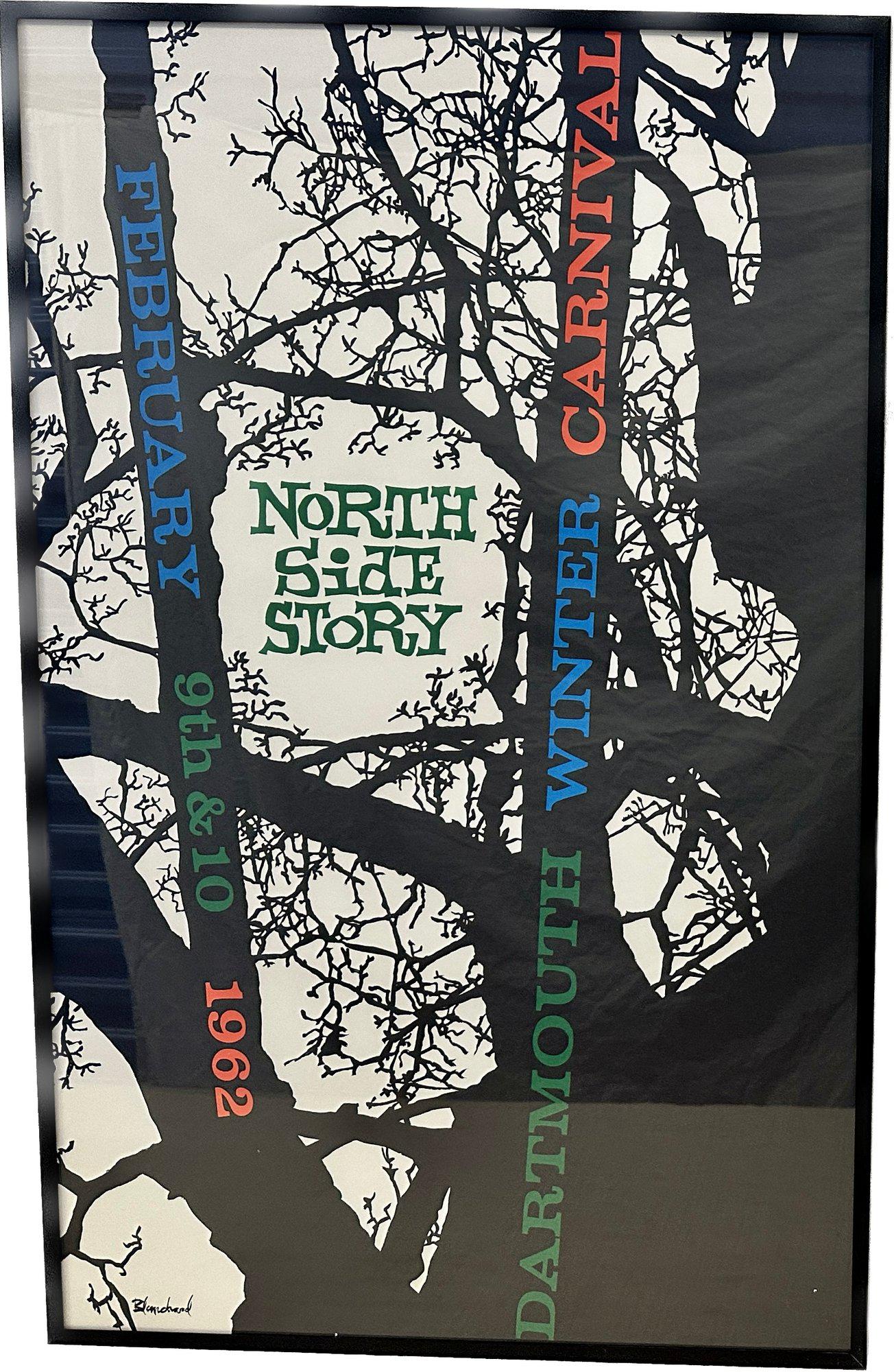 North Side Story Dartmouth Winter Carnival February 1962, Framed Poster, Blanchard, 22x35 (1 of 6)