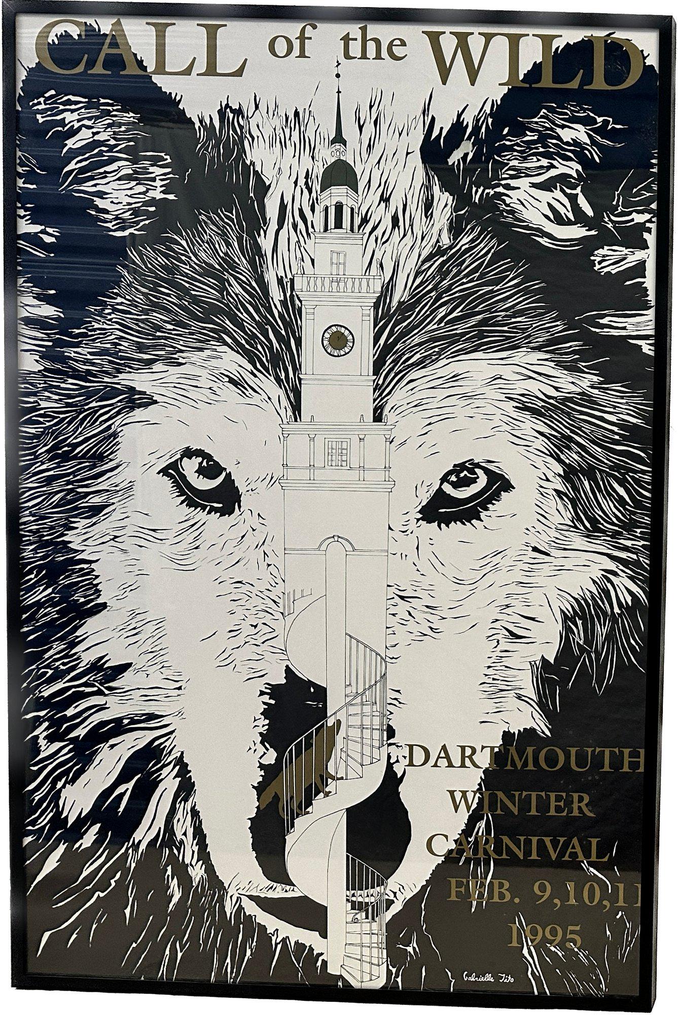 Call Of The Wild Dartmouth Winter Carnival February 1995 Framed Poster, Gabriella Tito, 33x22 (1 of 6)