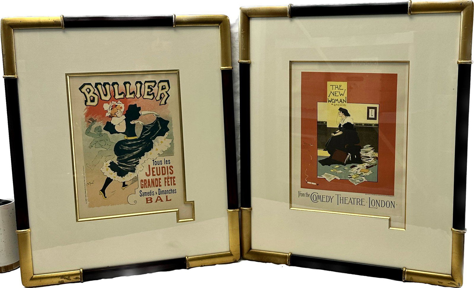 Vintage Posters, Comedy Theatre London, Framed, Bullier, About 24x20 Each: Some scratching on frame