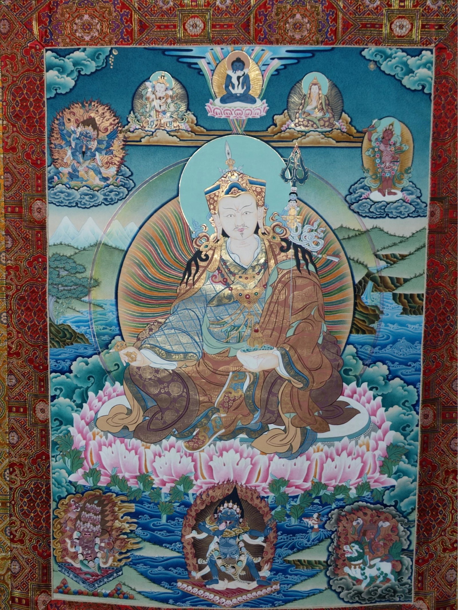 Guru Rinpoche Thangka, 65 X 34: Guru Rinpoche Thangka, 65 X 34
