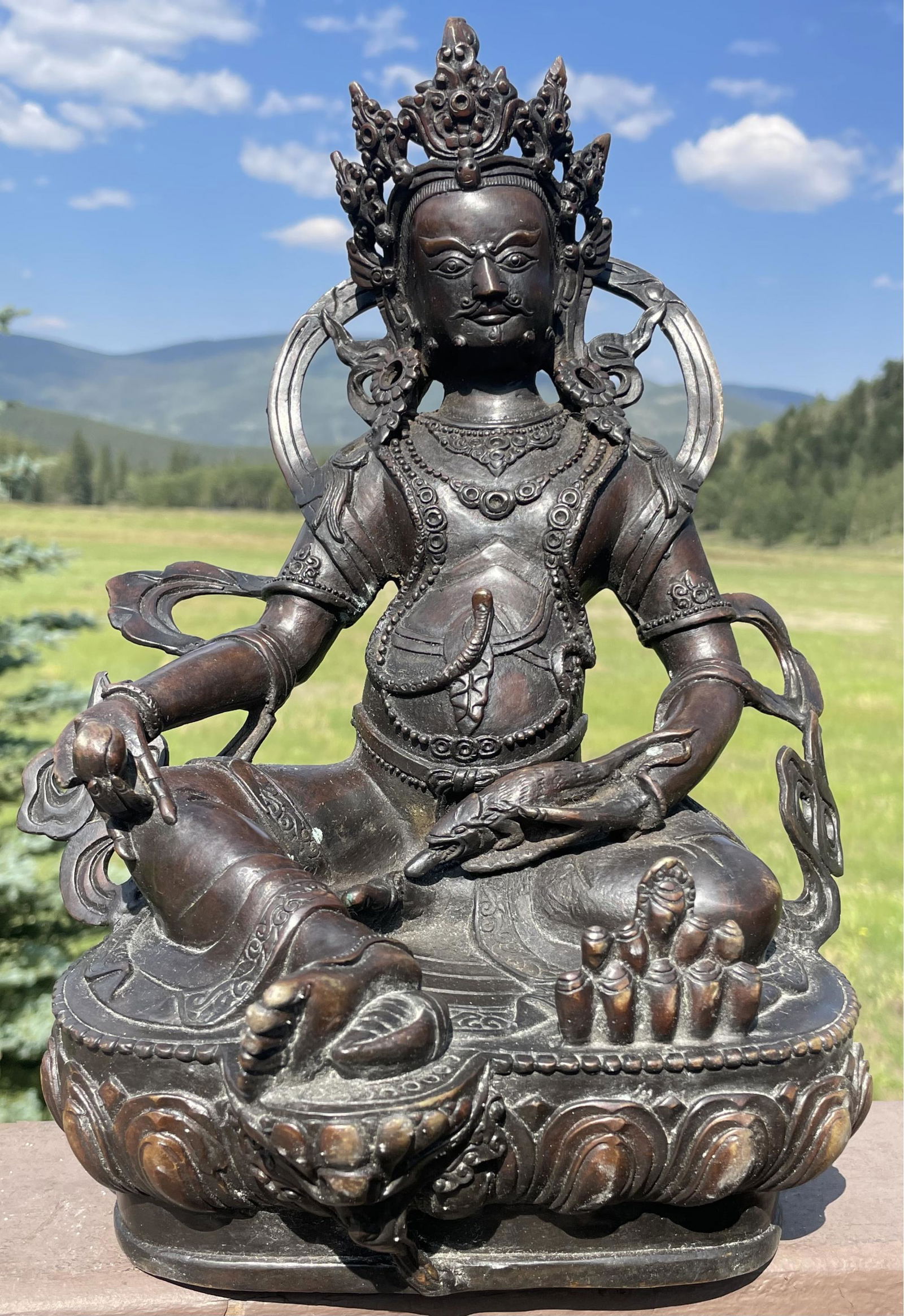 Bronze Dzambhala Buddha Statue 11 inches tall (1 of 4)