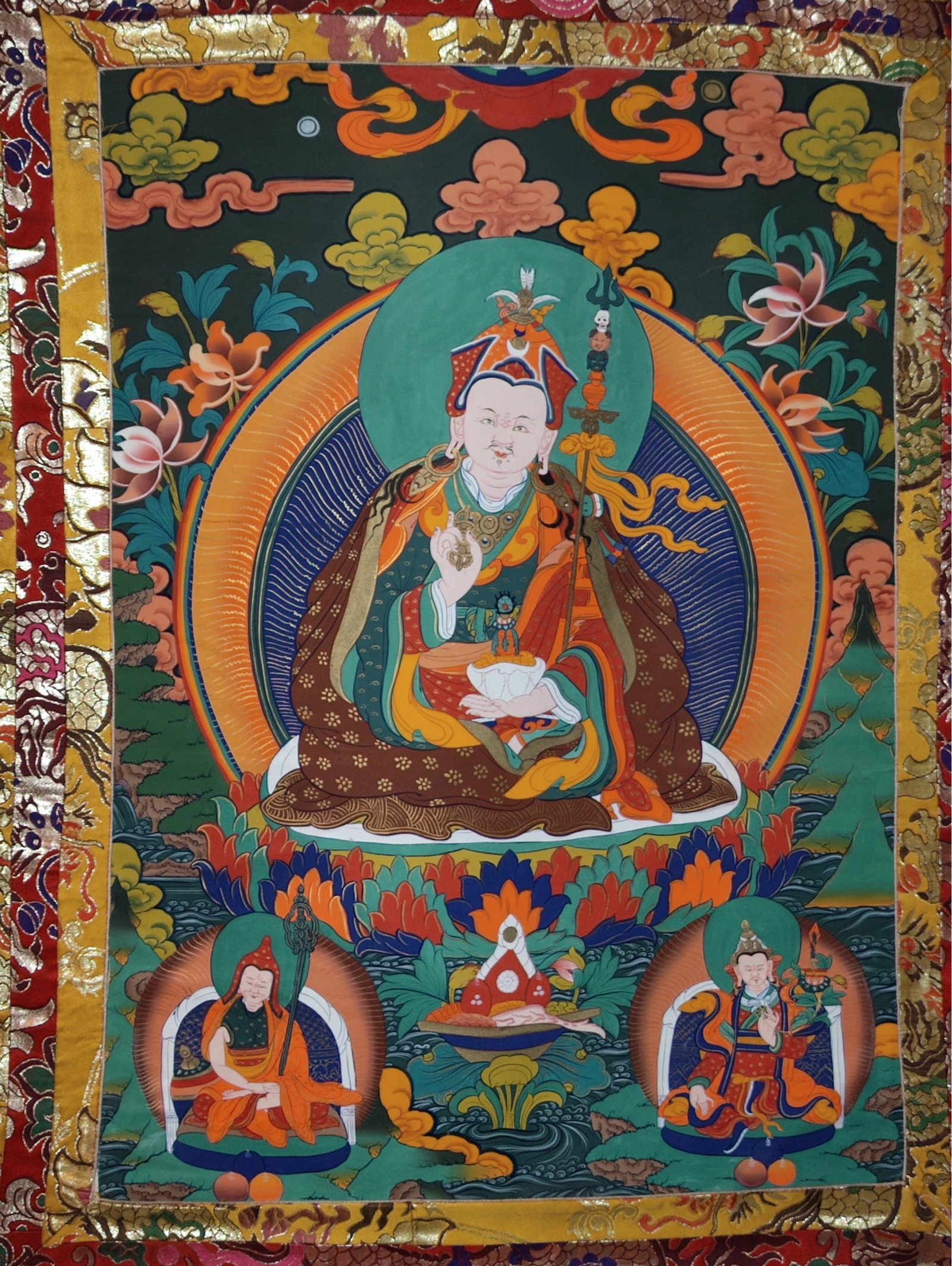 Guru PadmasambhavaThangka, 60 X 34: Guru PadmasambhavaThangka, 60 X 34