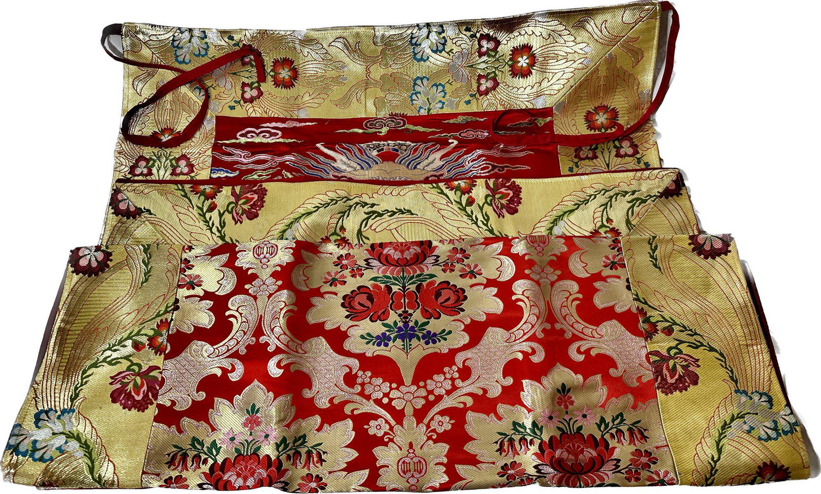 Trio Of Embroidered Buddhist Wall Hangings, Around 25x38 Each: Trio Of Embroidered Buddhist Wall Hangings, Around 25x38 Each