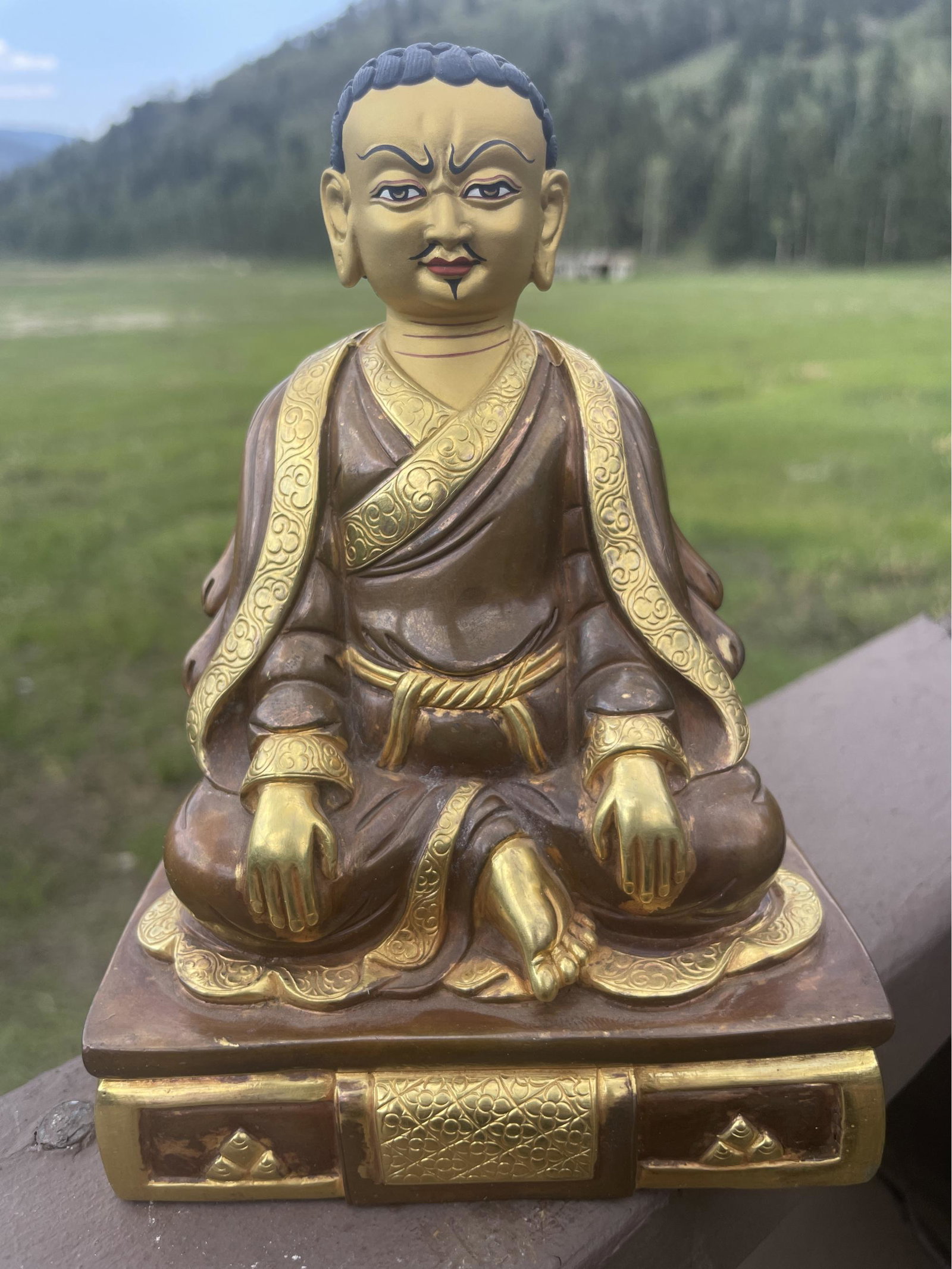 Tibetan Buddhist Marpa The Translator Statue - 6" H: Tibetan Buddhist Marpa The Translator Statue