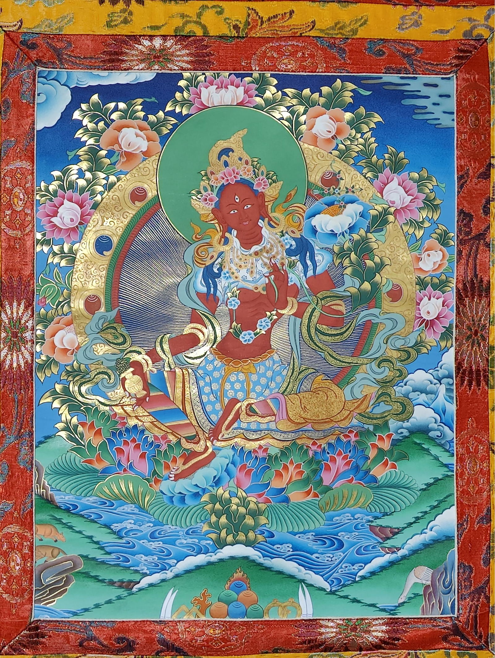 Red Tara Thangka,  46 X 26 (1 of 3)