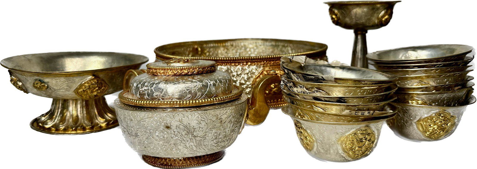 Yak Butter Lamp Bowls And Other Buddhist Ritual Items: Yak Butter Lamp Bowls And Other Buddhist Ritual Items