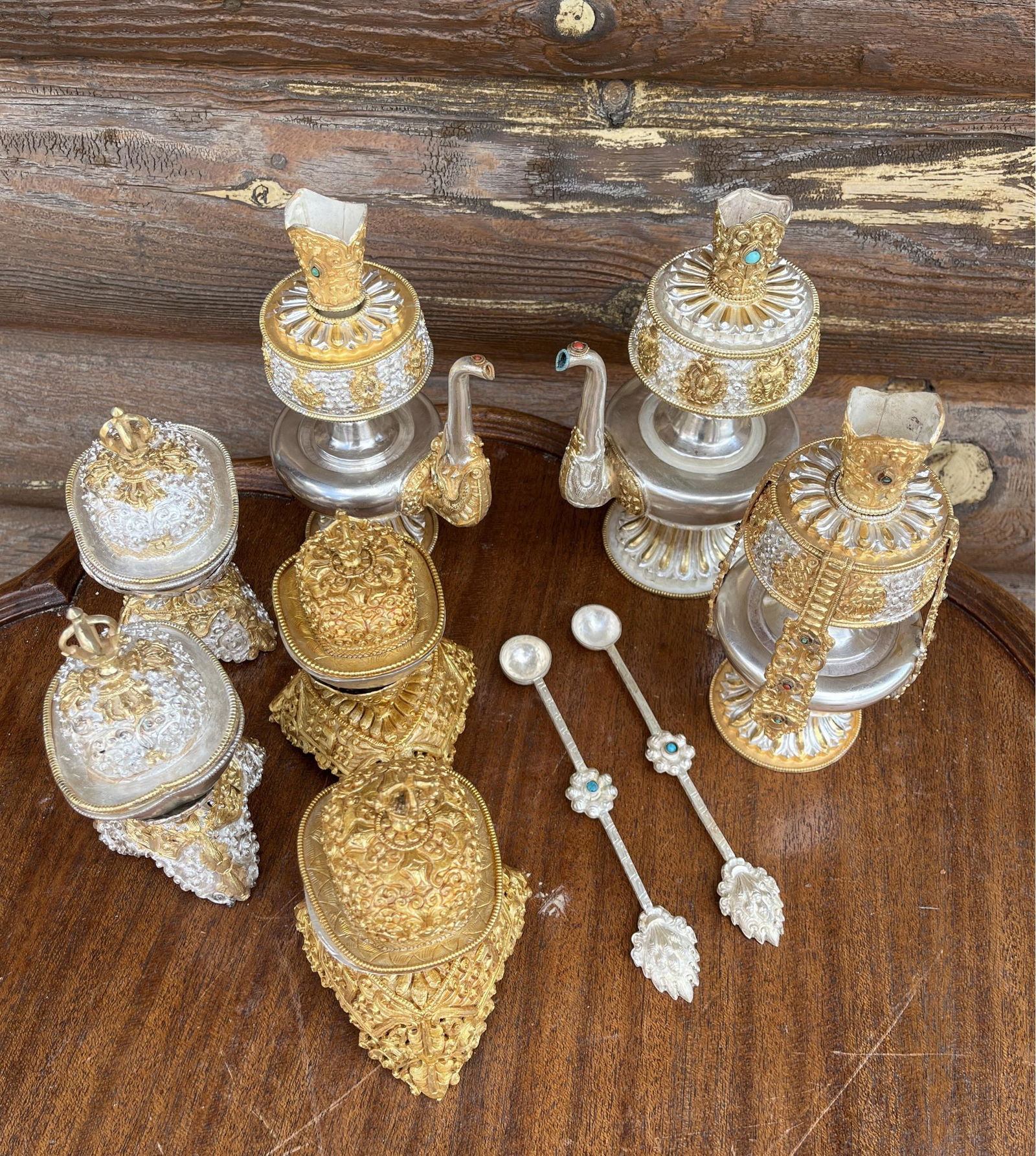 Lovely Assortment Of Copper Kapala Set, Tibetan Bhumpa Set, And  Spoons-Size Of Objects Range From 4 (1 of 6)