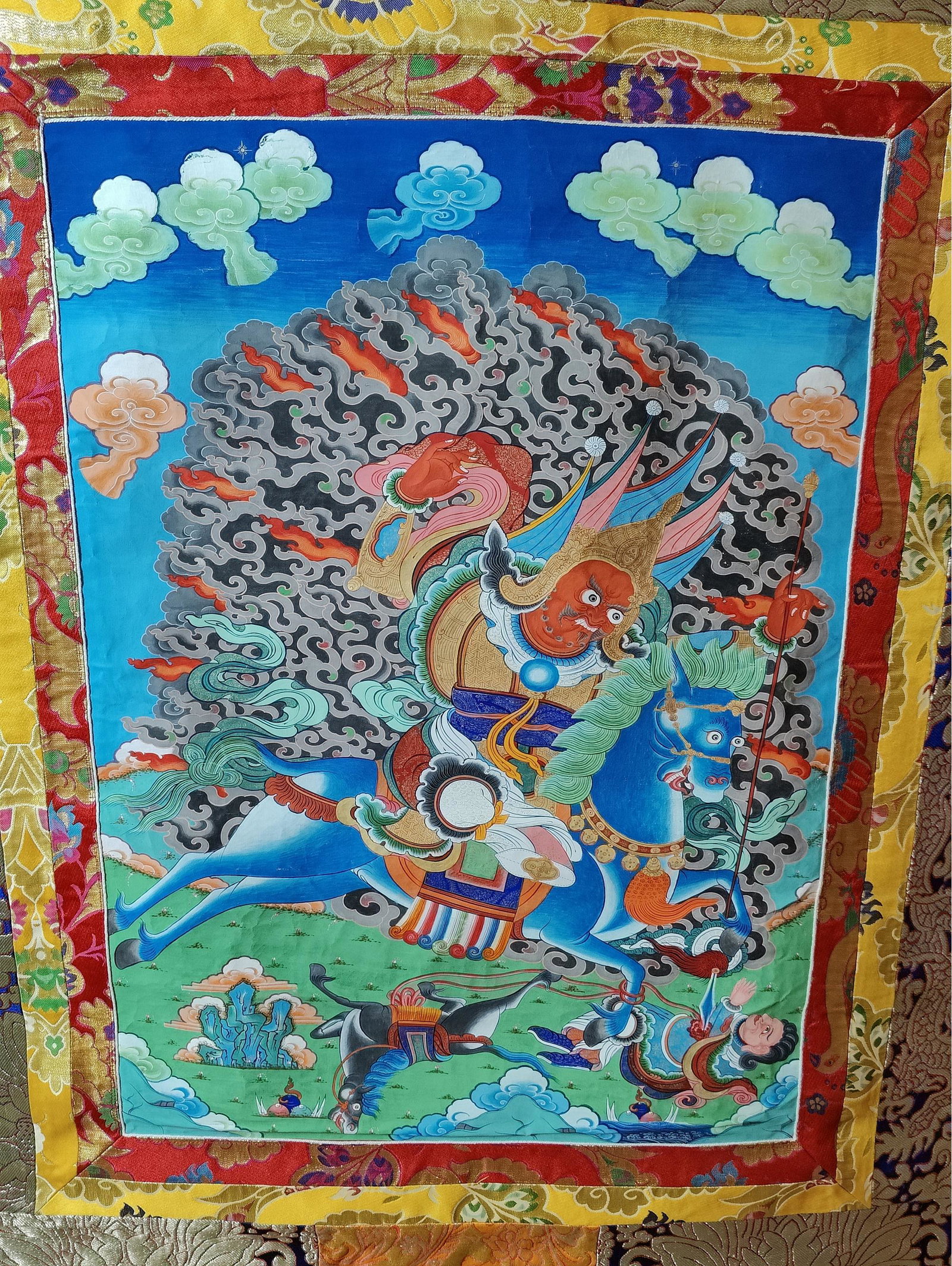 Buddhist Thangka Brocade, 54 X 33: Buddhist Thangka Brocade, 54 X 33