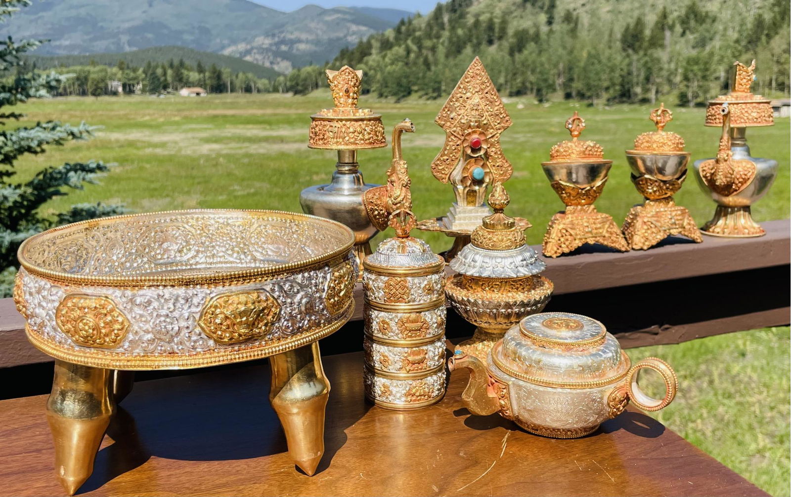 Stunning Collection Of Buddhist Skullcups, Offering Bowls, Deities Torma, And Tibetan Bhumbas (1 of 10)