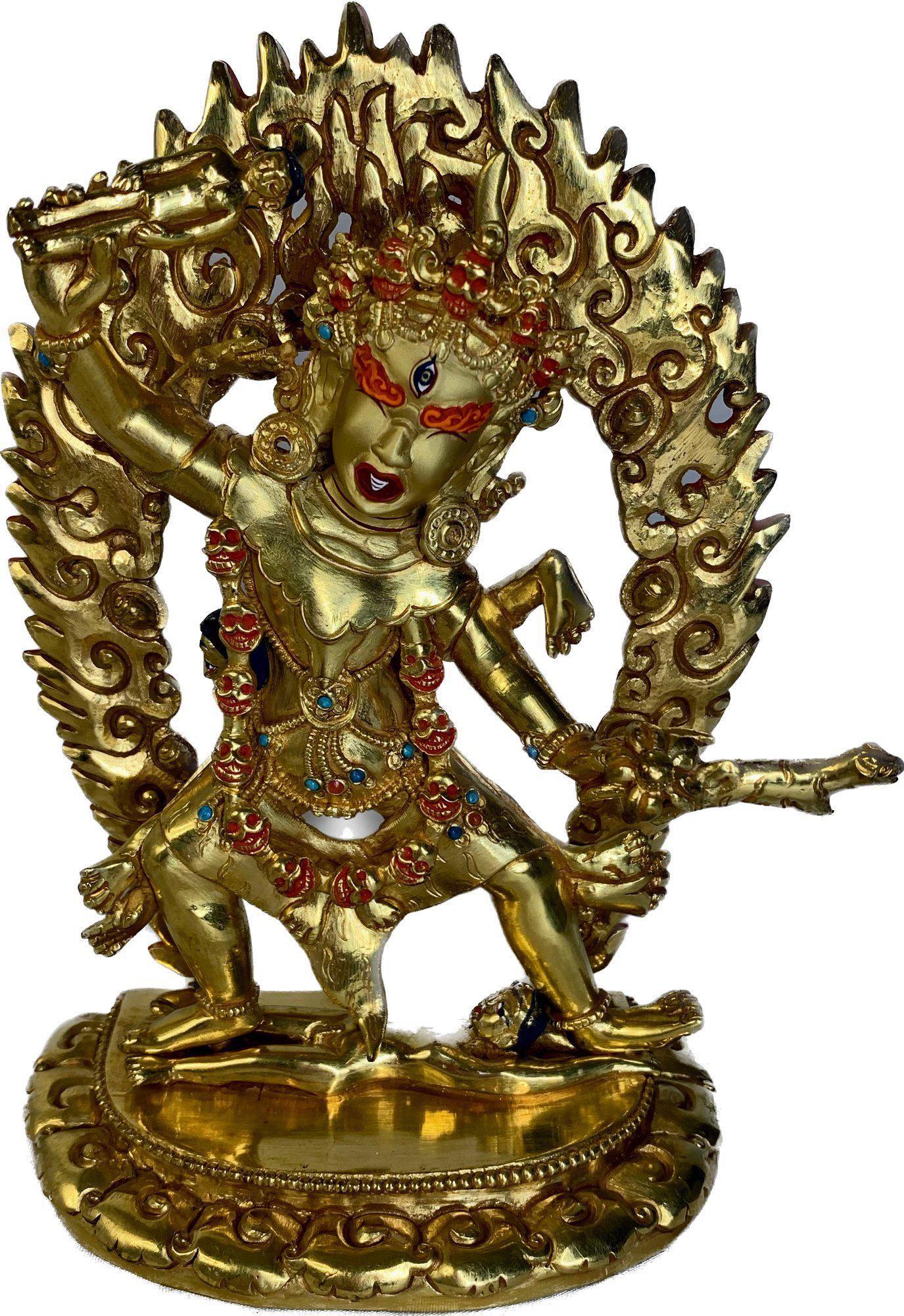Tibetan Buddhist Ekajati Statue Gold Colored (1 of 4)