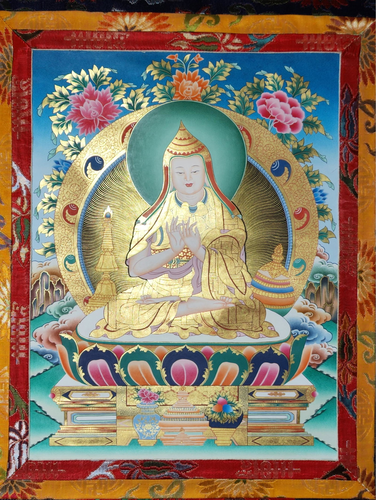 Atisha Thangka, 46 X 25: Atisha Thangka, 46 X 25