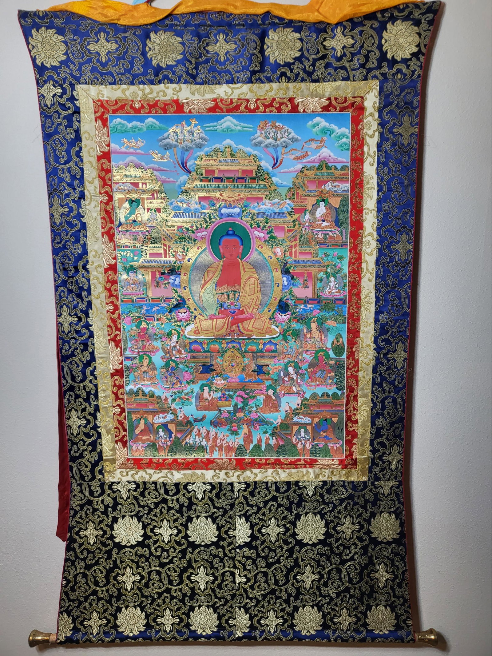 Amitabha Buddha Thangka, 55 X 31: Amitabha Buddha Thangka, 55 X 31