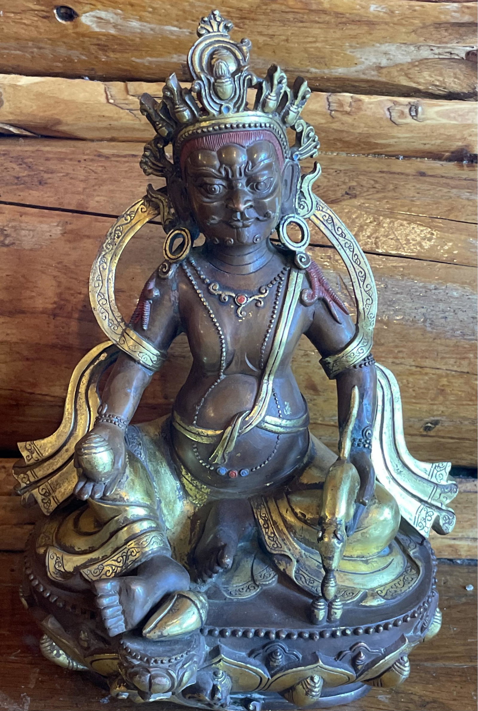Tibetan Buddhist Dzambhala Statue - 11" tall: 11” Tall